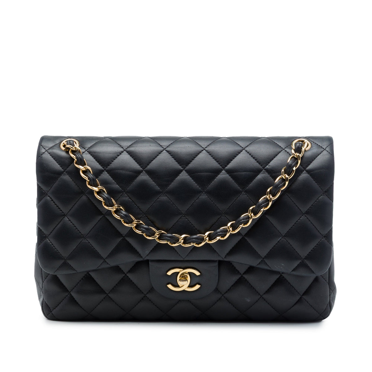Chanel Jumbo Classic Lambskin Double Flap — Black