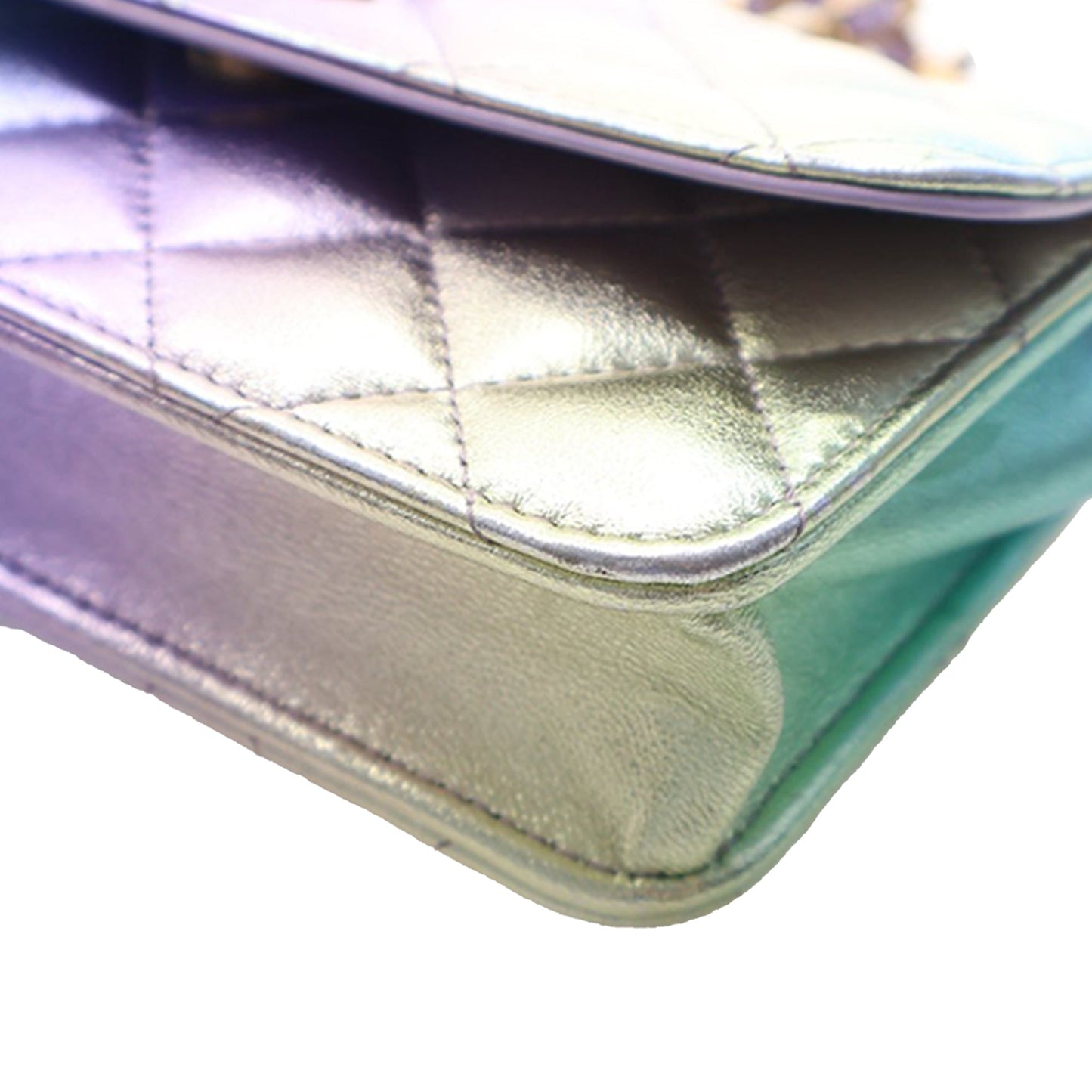 Mini Lambskin Rainbow Phone Holder With Chain