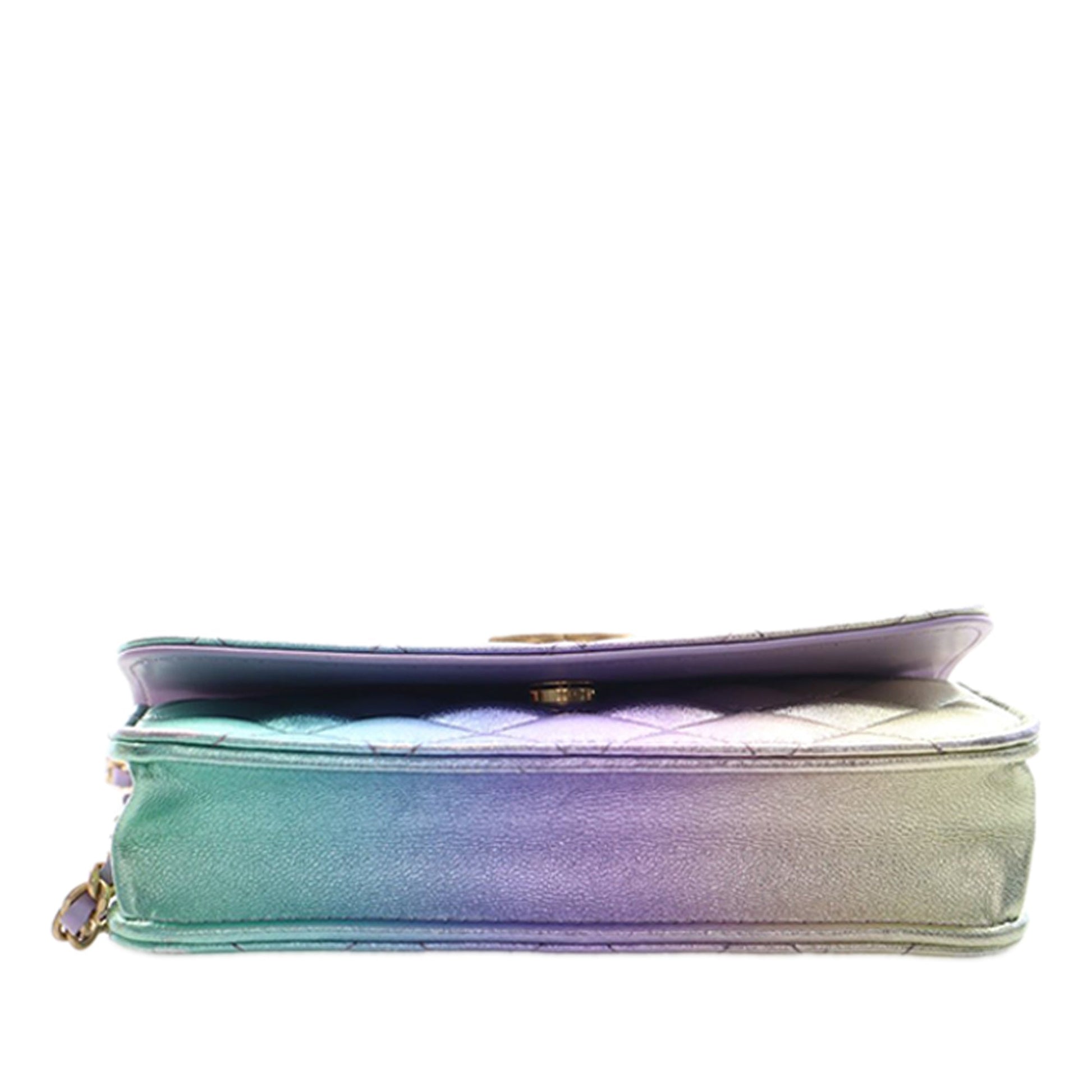 Mini Lambskin Rainbow Phone Holder With Chain