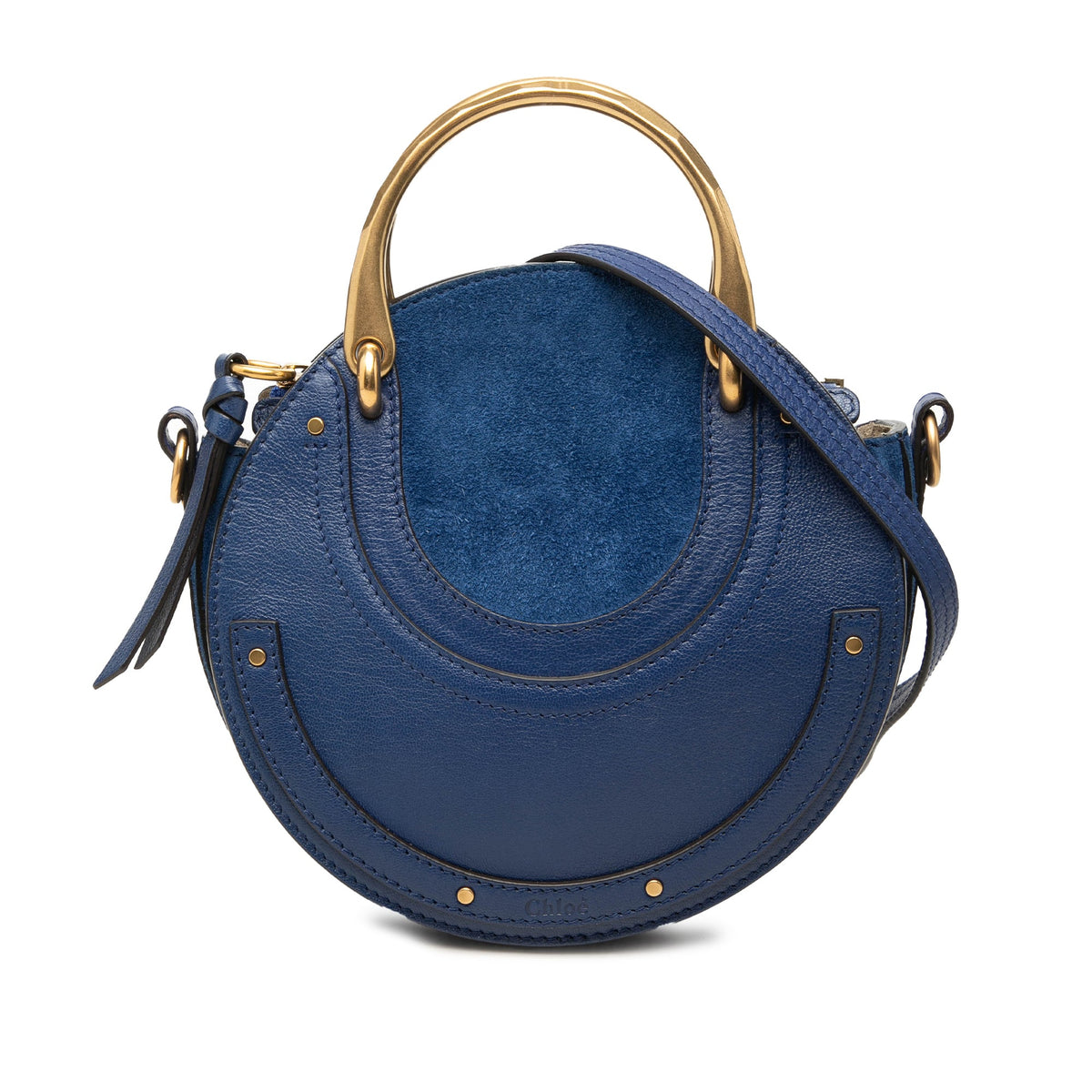 Chloé Small Calfskin and Suede Pixie Satchel — Blue