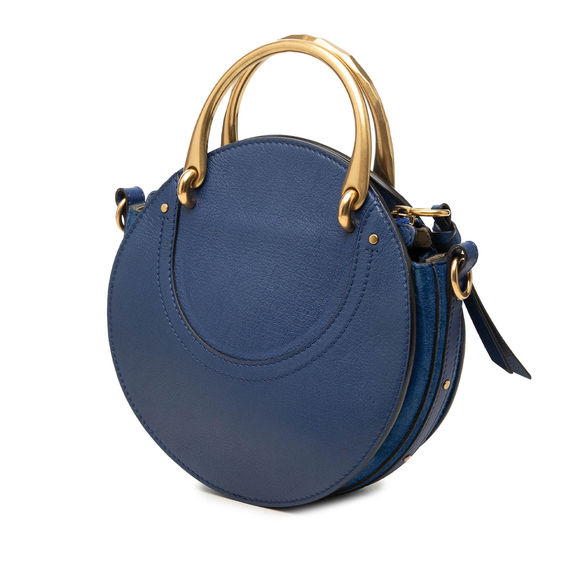 Chloé Small Calfskin and Suede Pixie Satchel — Blue