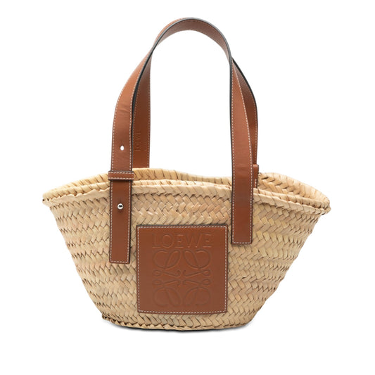 LOEWE Small Raffia Anagram Basket Tote