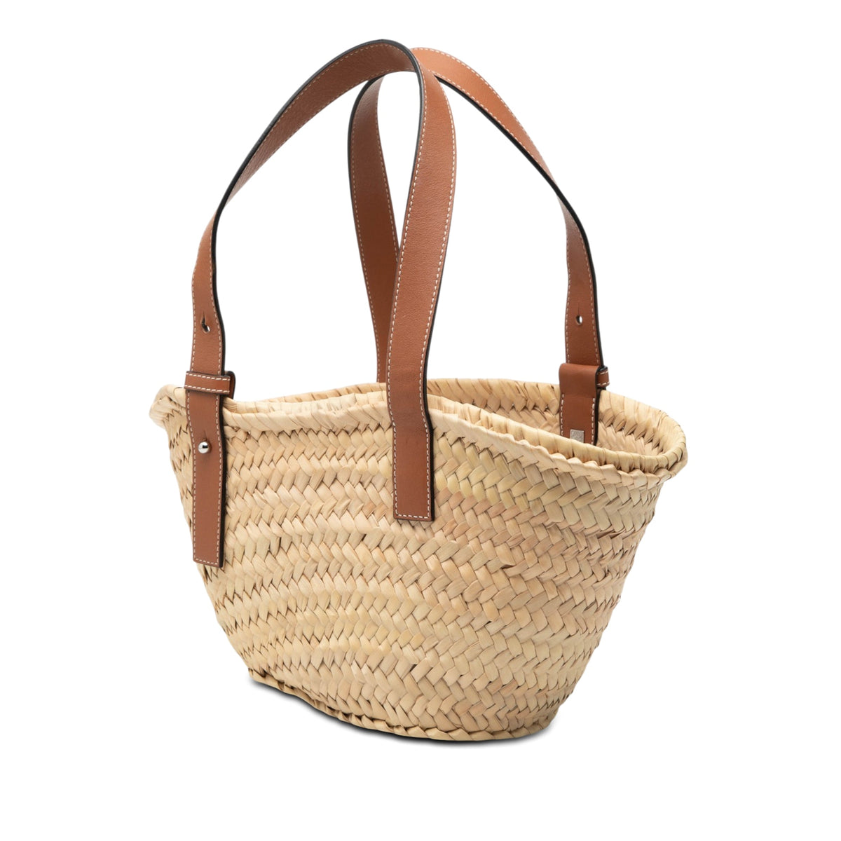 LOEWE Small Raffia Anagram Basket Tote