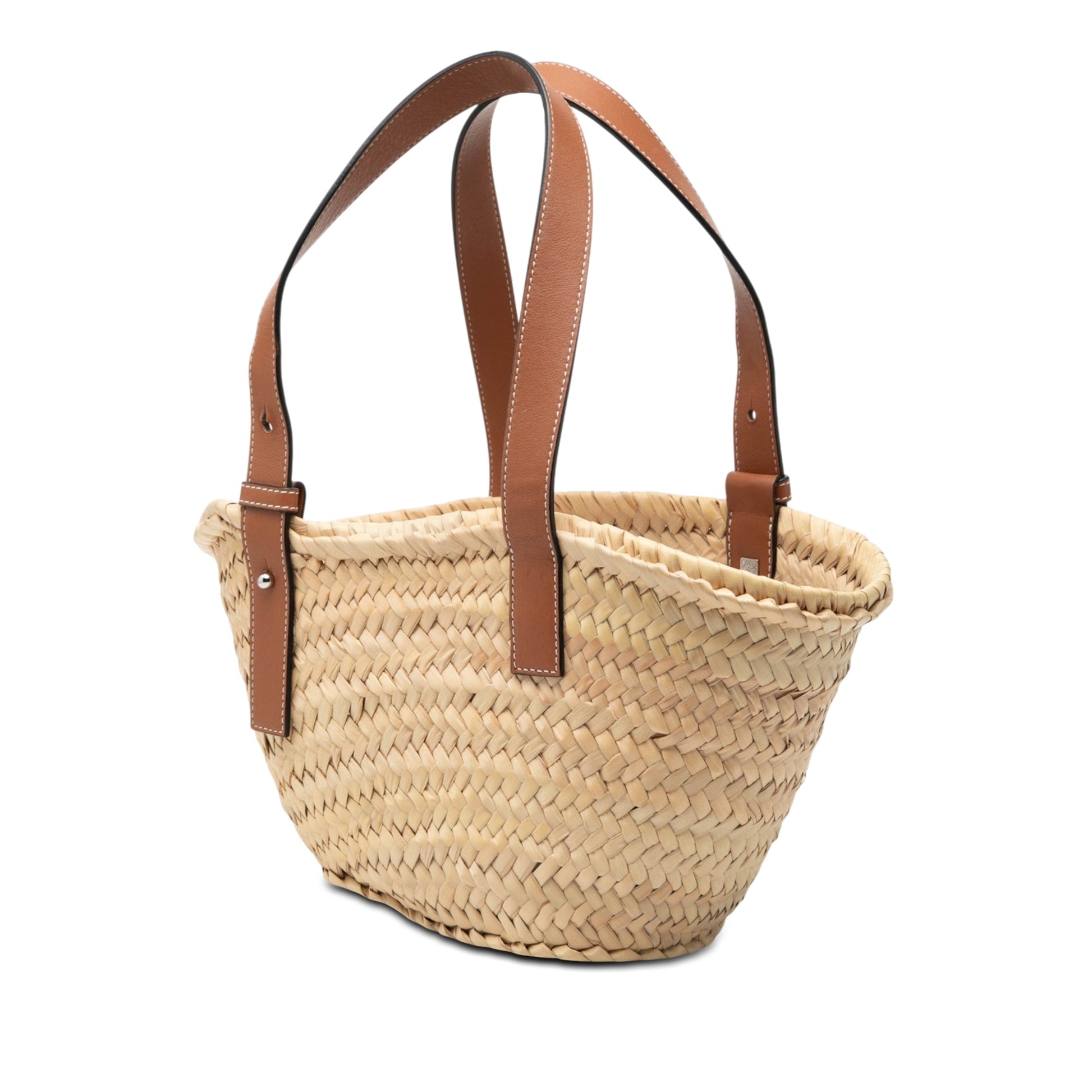 LOEWE Small Raffia Anagram Basket Tote