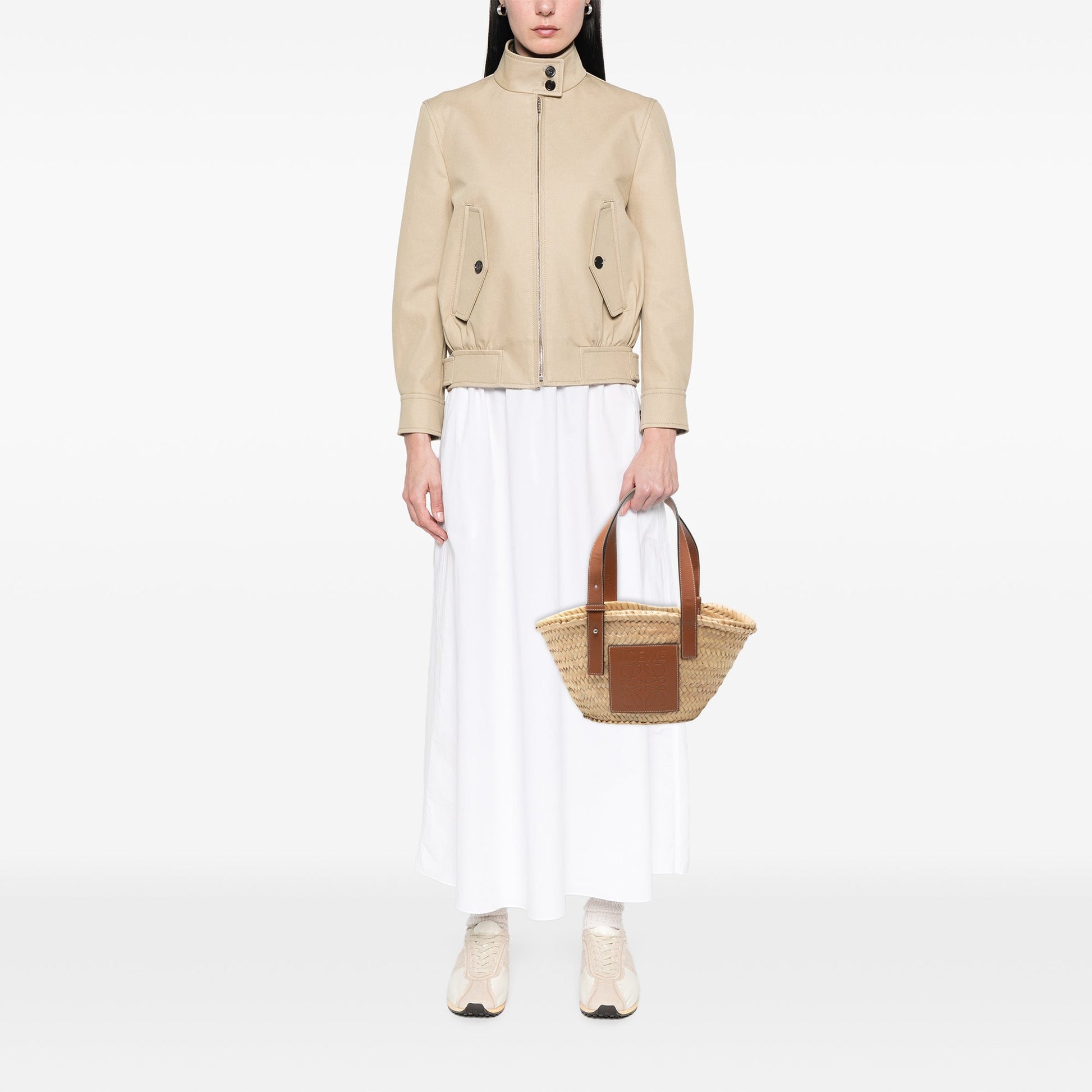 LOEWE Small Raffia Anagram Basket Tote