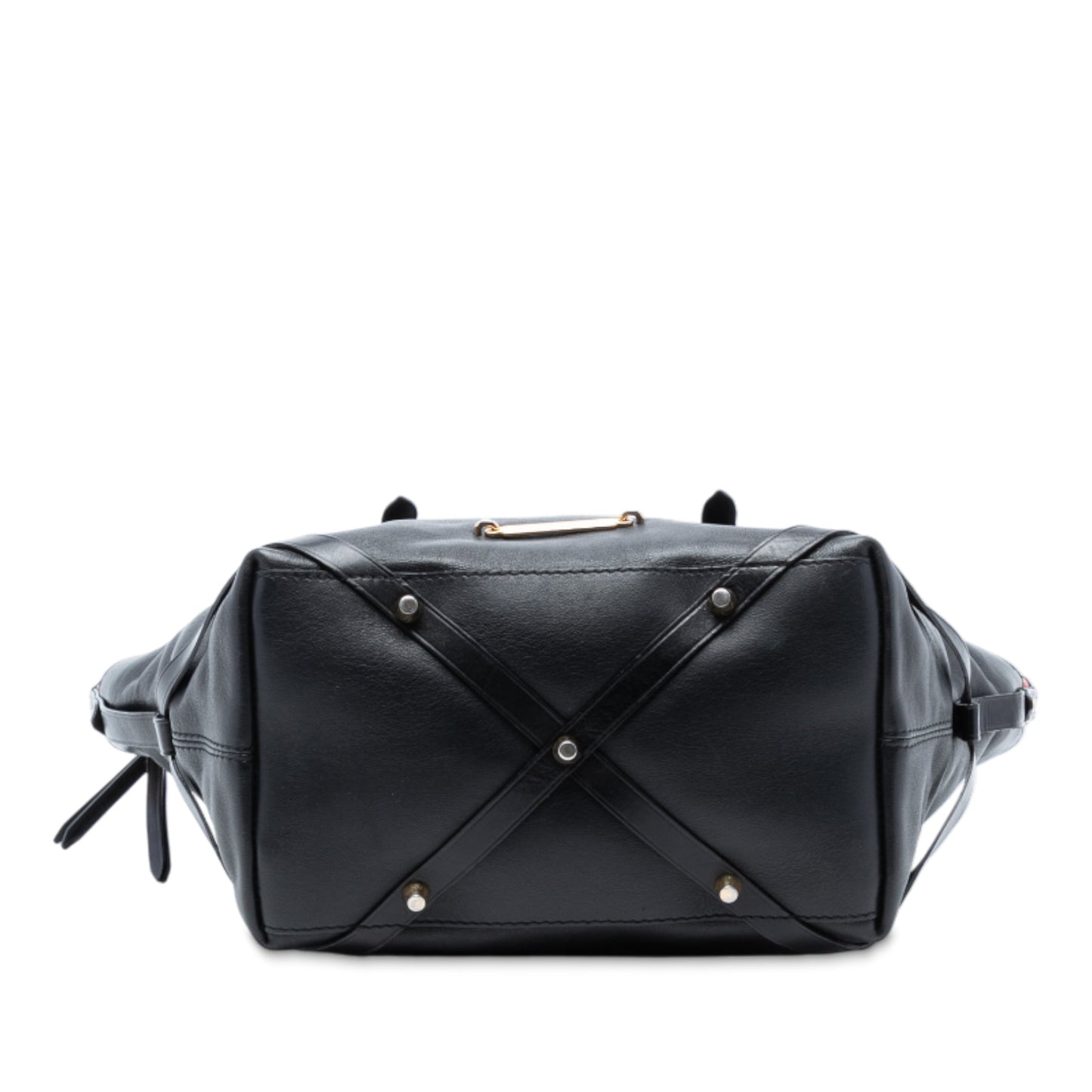Burberry Small House Check Trimmed Leather Salisbury Tote