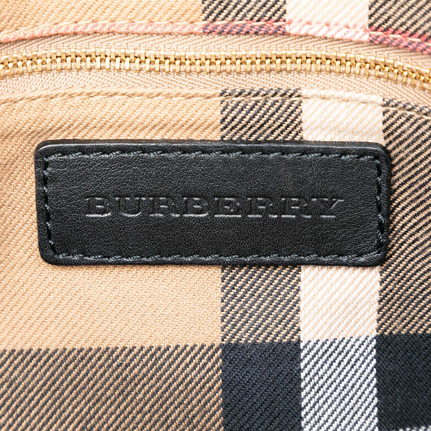 Burberry Small House Check Trimmed Leather Salisbury Tote