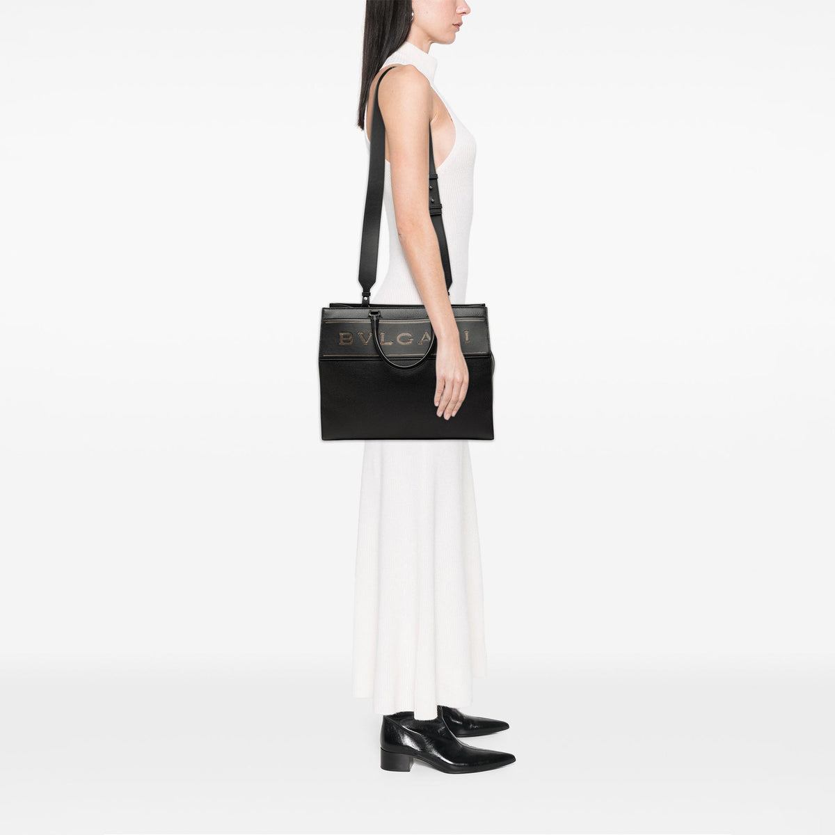 Bvlgari Leather Logo Satchel