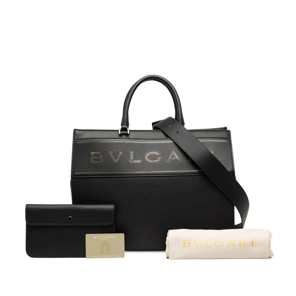 Bvlgari Leather Logo Satchel