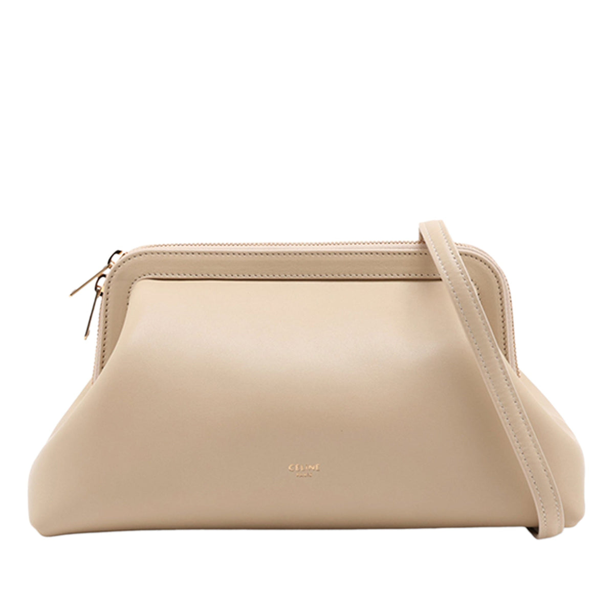 Celine Small Leather Doctor Pouch — Beige