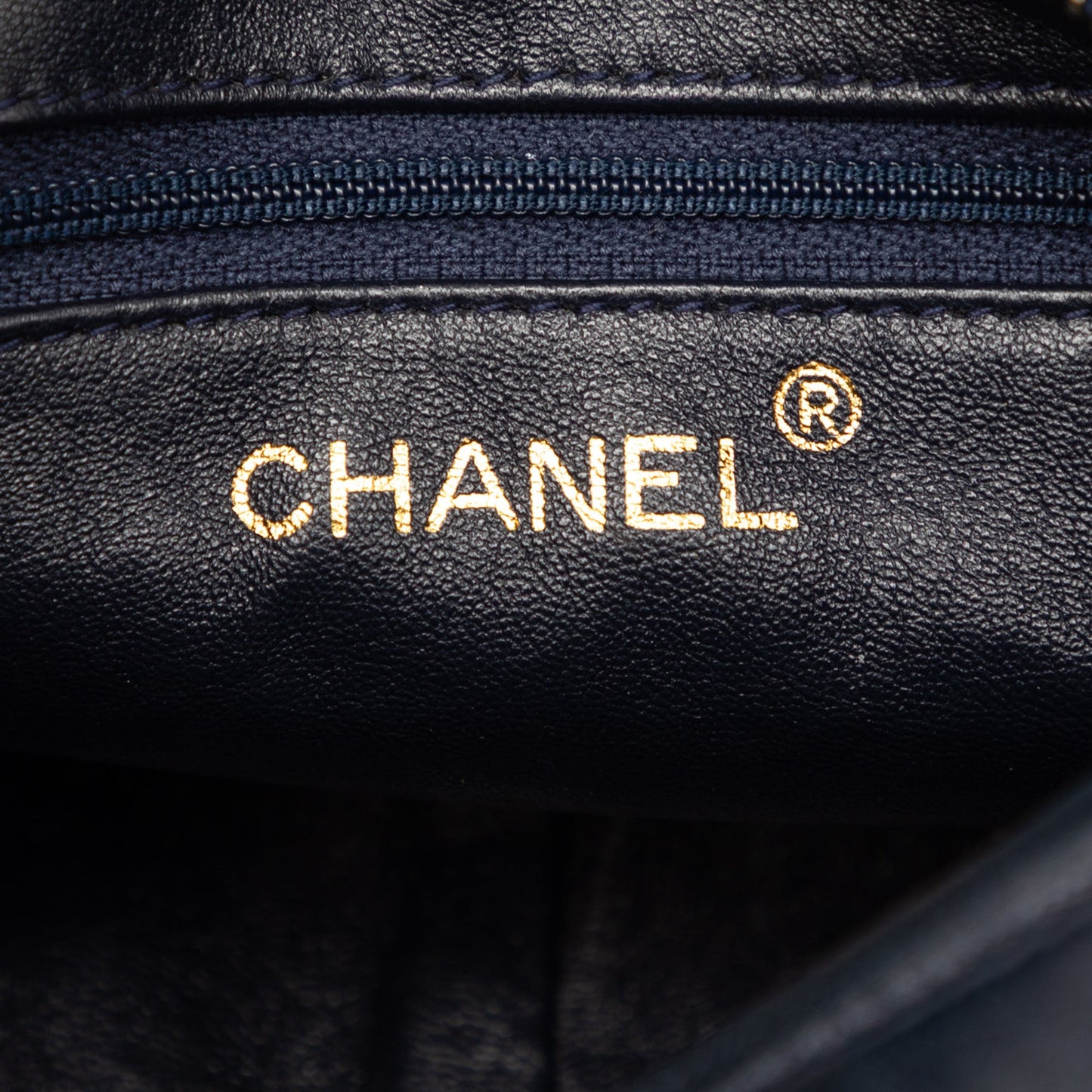 CC Lambskin Border Tassel Chain Camera Bag