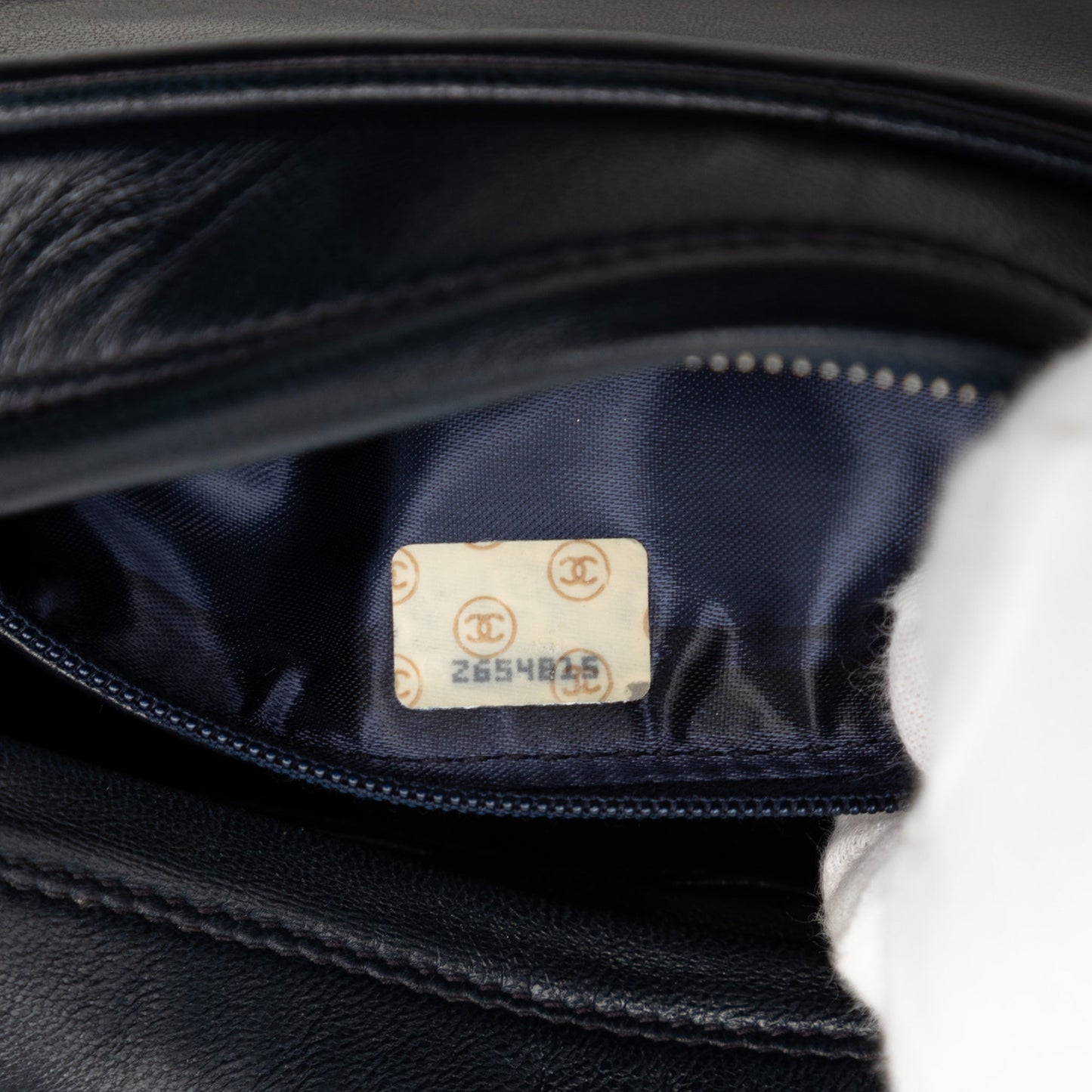 CC Lambskin Border Tassel Chain Camera Bag