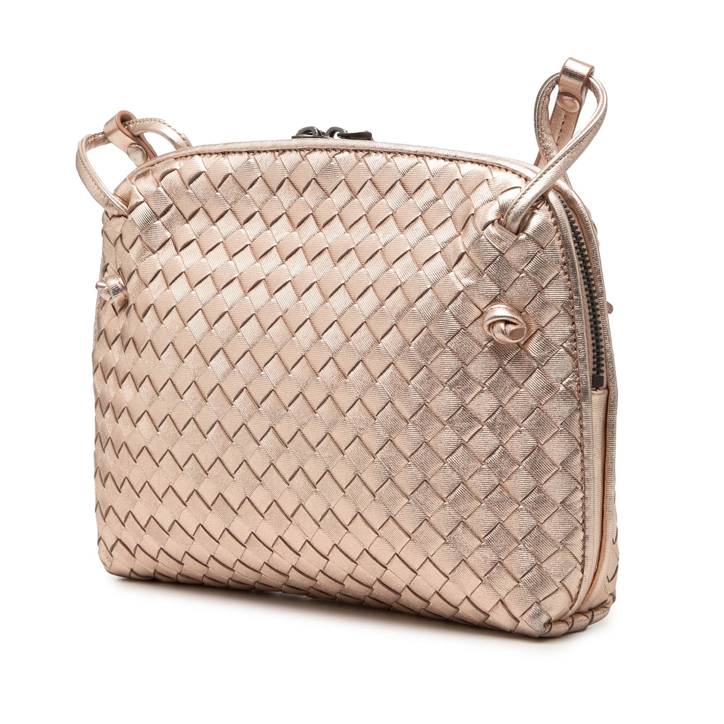 Bottega Veneta Metallic Nappa Intrecciato Nodini Crossbody