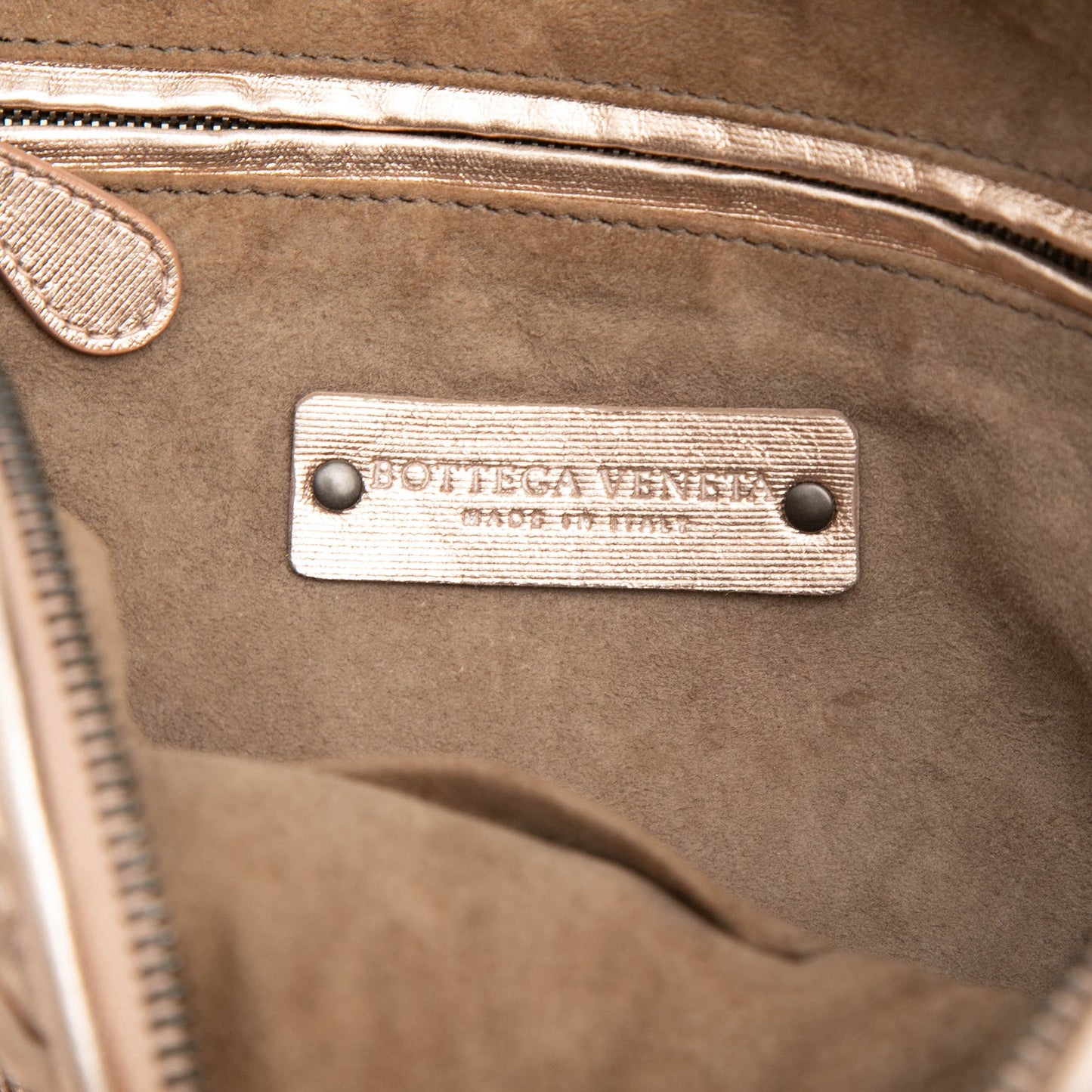 Bottega Veneta Metallic Nappa Intrecciato Nodini Crossbody