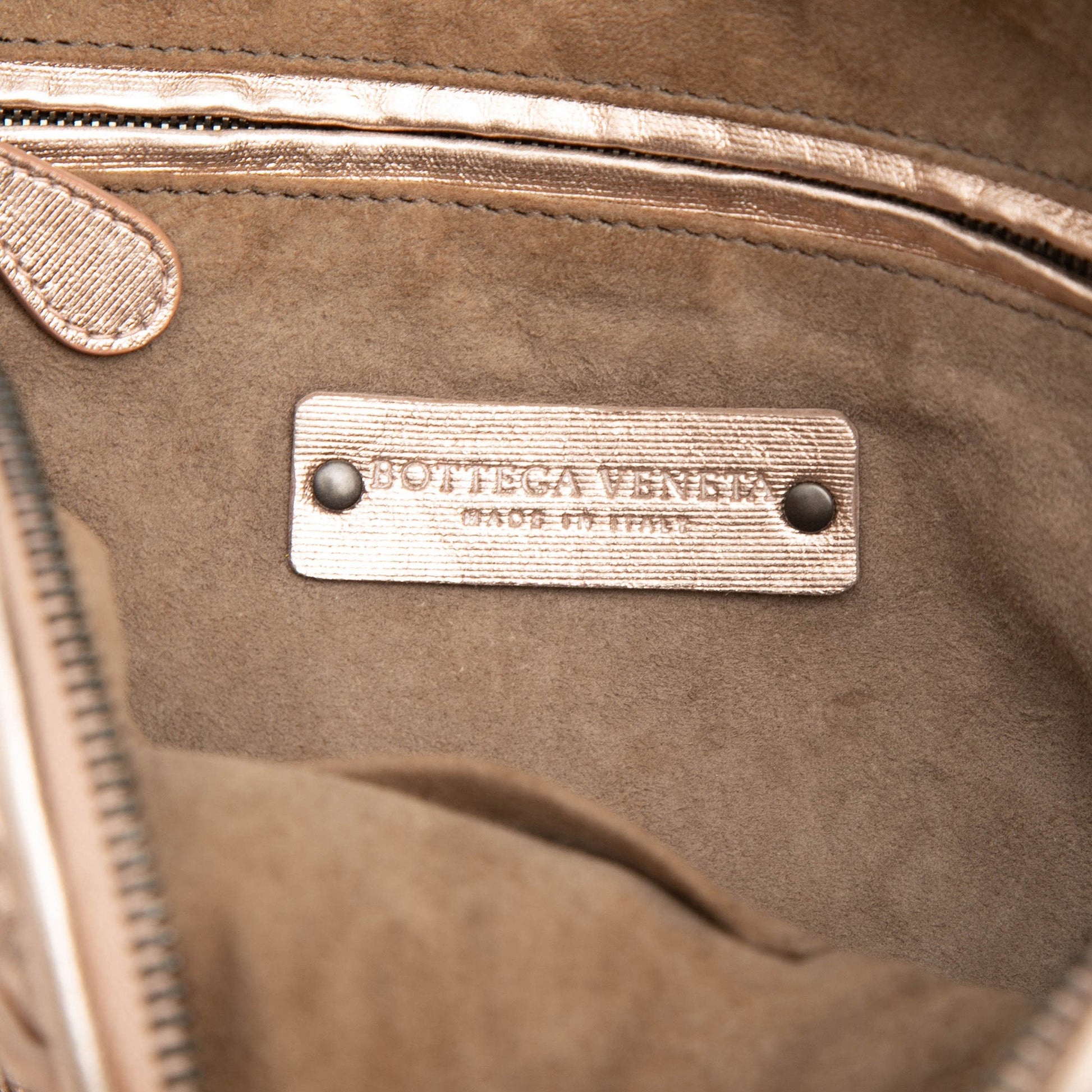 Bottega Veneta Metallic Nappa Intrecciato Nodini Crossbody