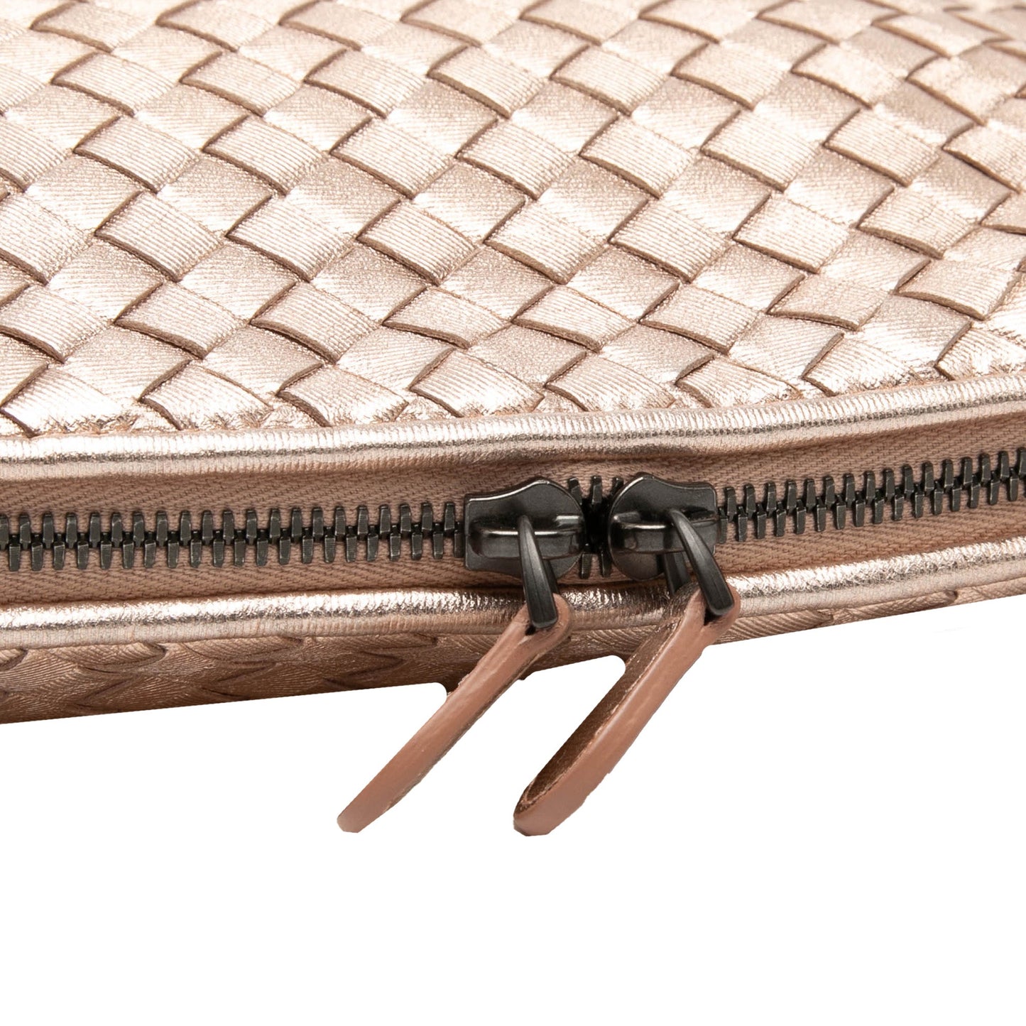 Bottega Veneta Metallic Nappa Intrecciato Nodini Crossbody