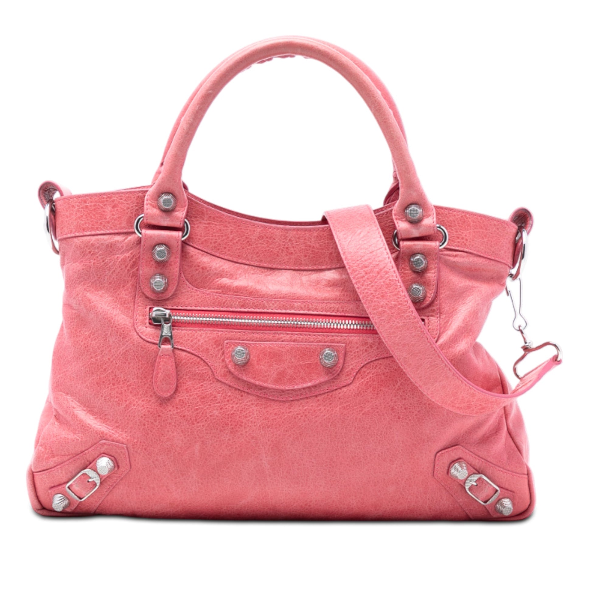 Balenciaga Lambskin Motocross Giant 12 Town Satchel
