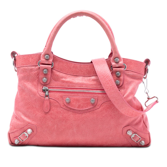 Balenciaga Lambskin Motocross Giant 12 Town Satchel