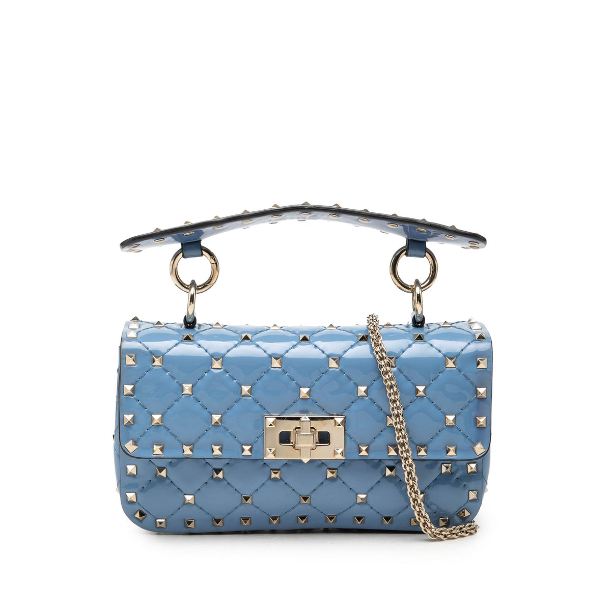 Valentino Small Patent Rockstud Spike Satchel