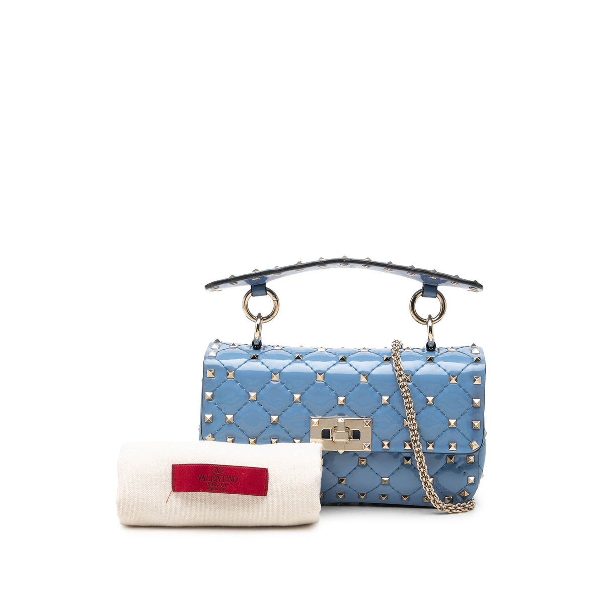 Valentino Small Patent Rockstud Spike Satchel