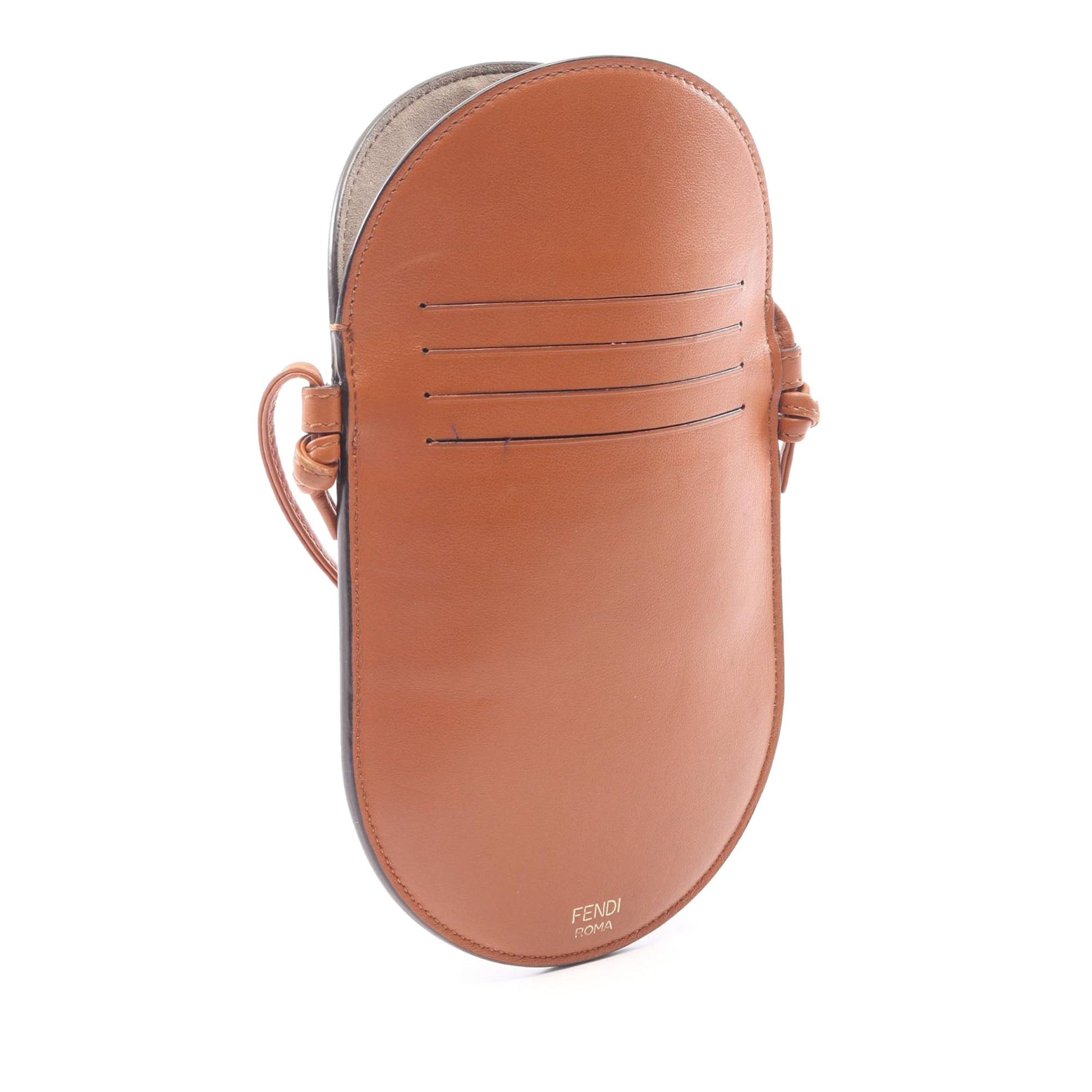 Fendi Calfskin and Suede O Lock Phone Holder
