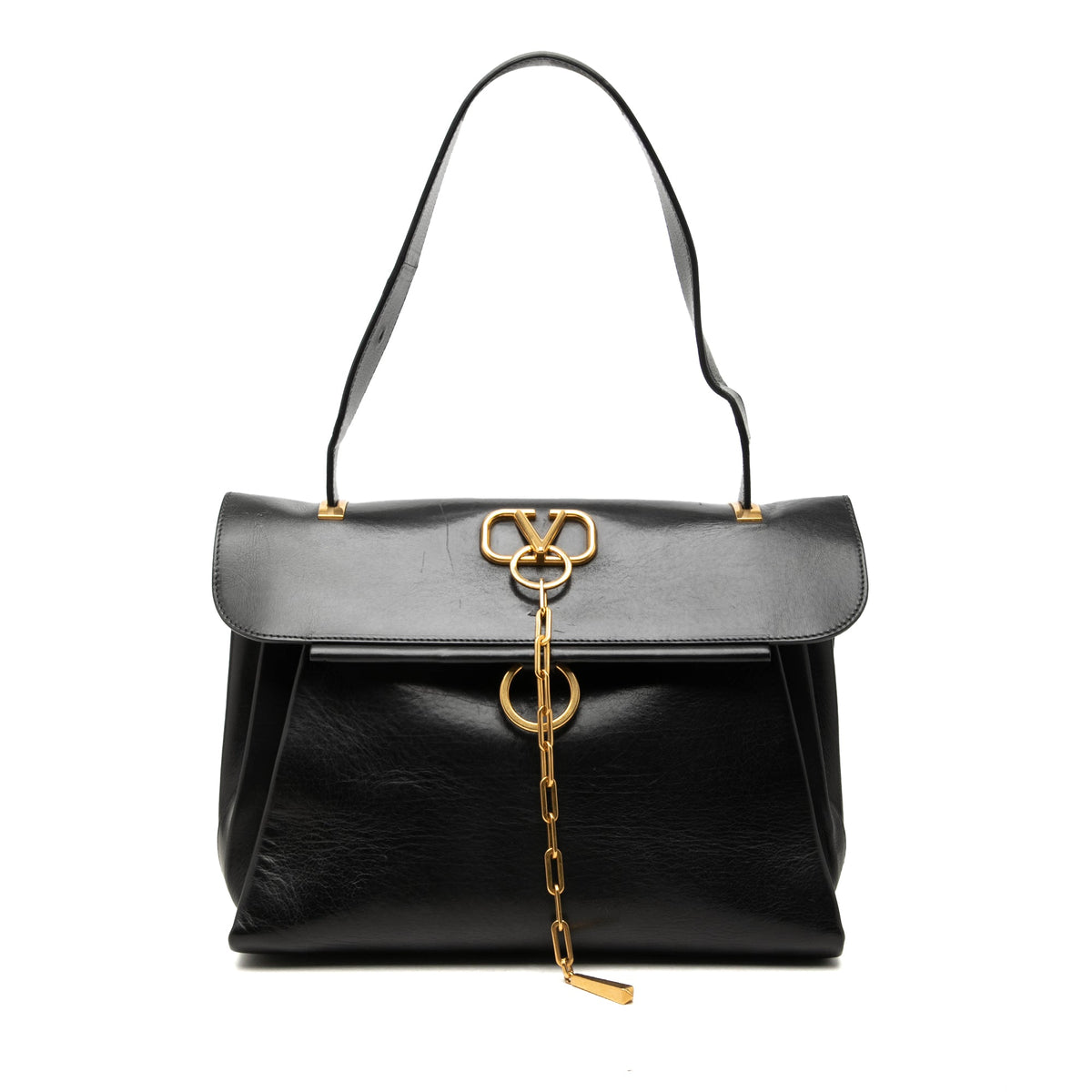 Valentino Medium Smooth Calfskin VRing Top Handle Bag