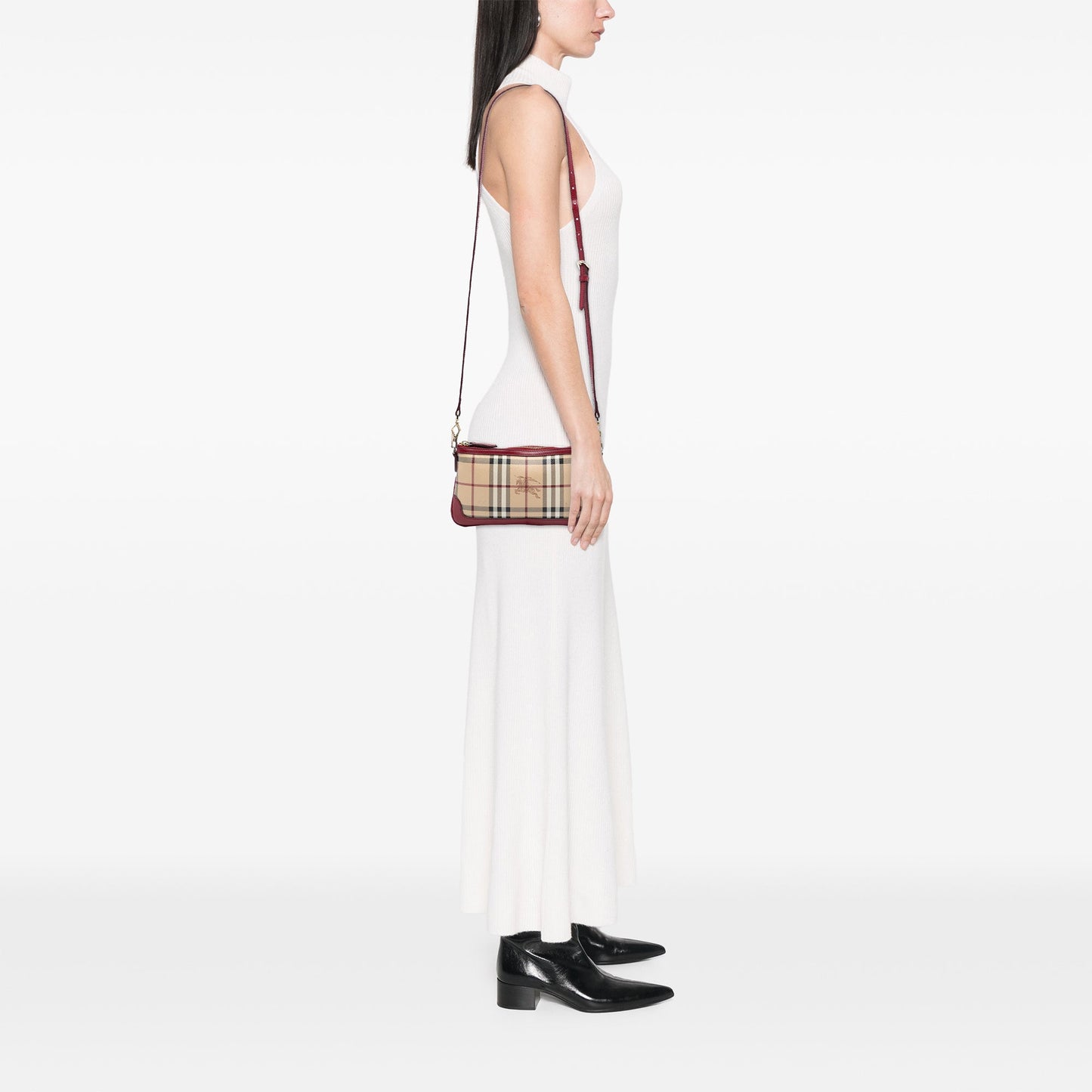 Burberry Haymarket Check Coated Canvas Peyton Crossbody