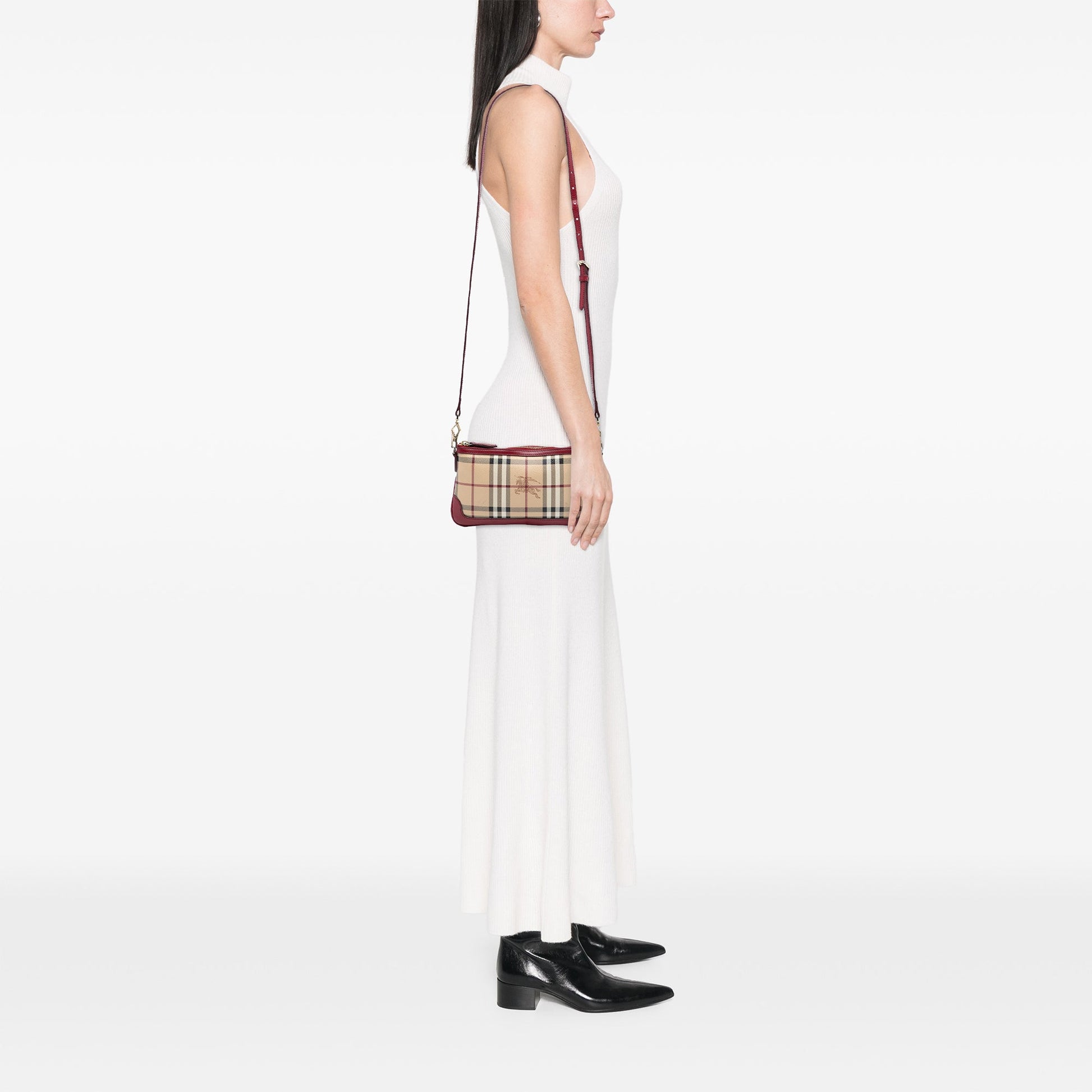 Burberry Haymarket Check Coated Canvas Peyton Crossbody