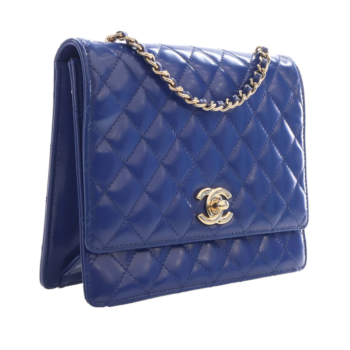 Chanel CC Quilted Patent Square Flap