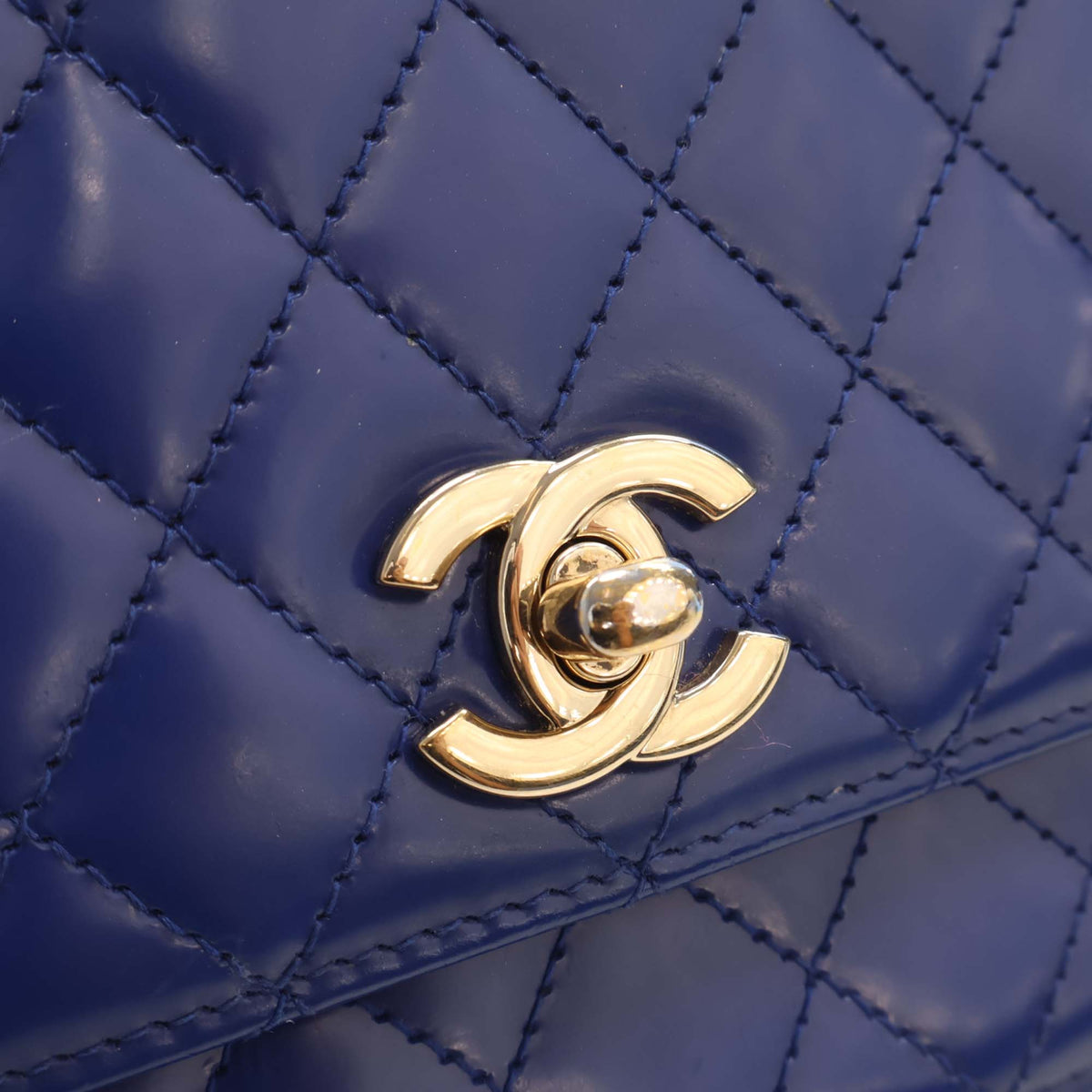 Chanel CC Quilted Patent Square Flap