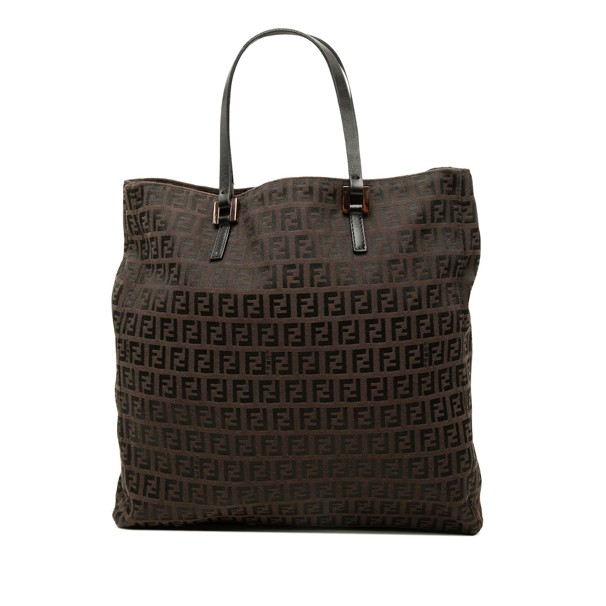 Fendi Zucchino Canvas Tote — Brown