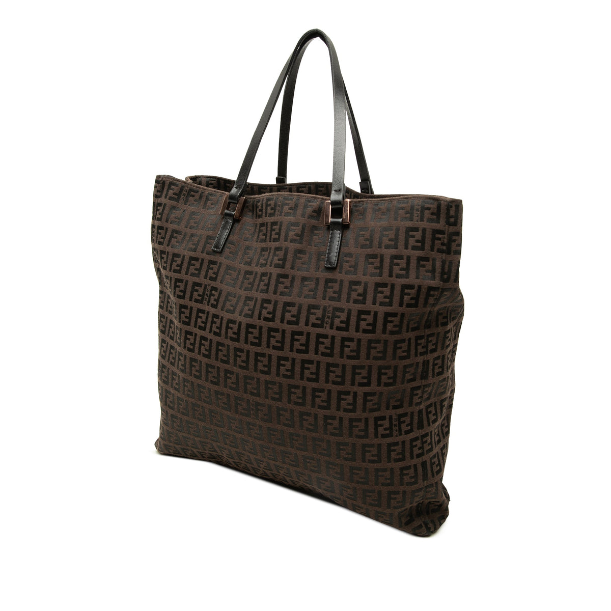 Fendi Zucchino Canvas Tote — Brown