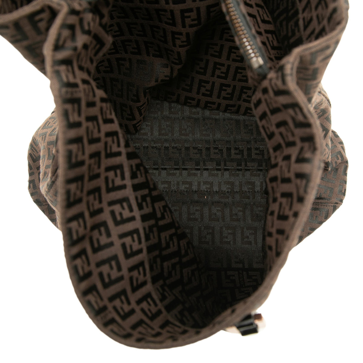 Fendi Zucchino Canvas Tote — Brown