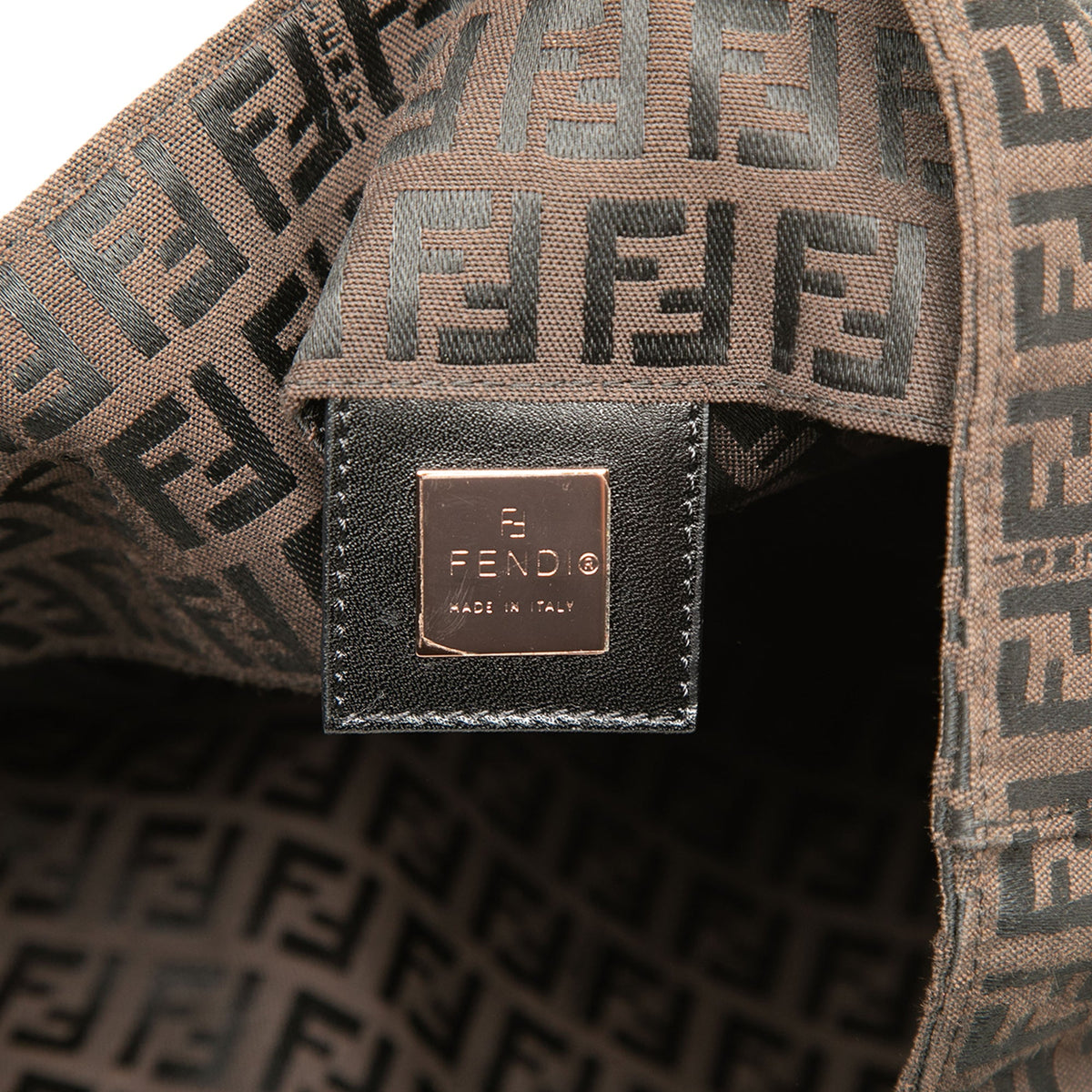Fendi Zucchino Canvas Tote — Brown