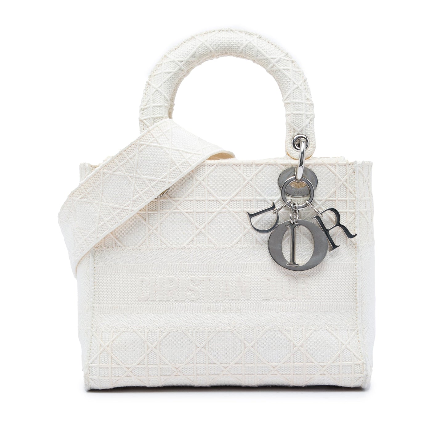 Dior Medium Embroidered Canvas Cannage Lady D Lite