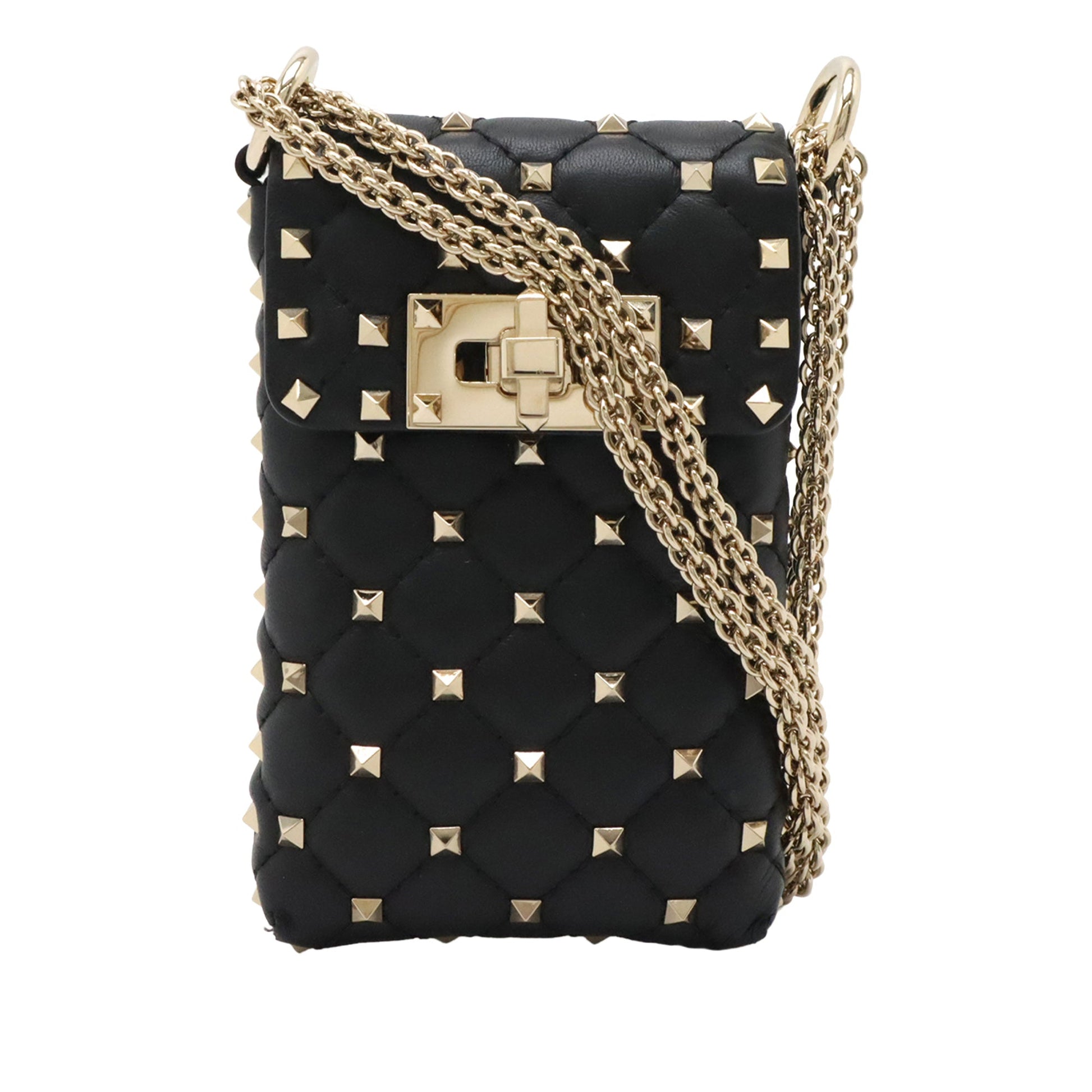 Valentino Lambskin Rockstud Spike Phone Case Crossbody