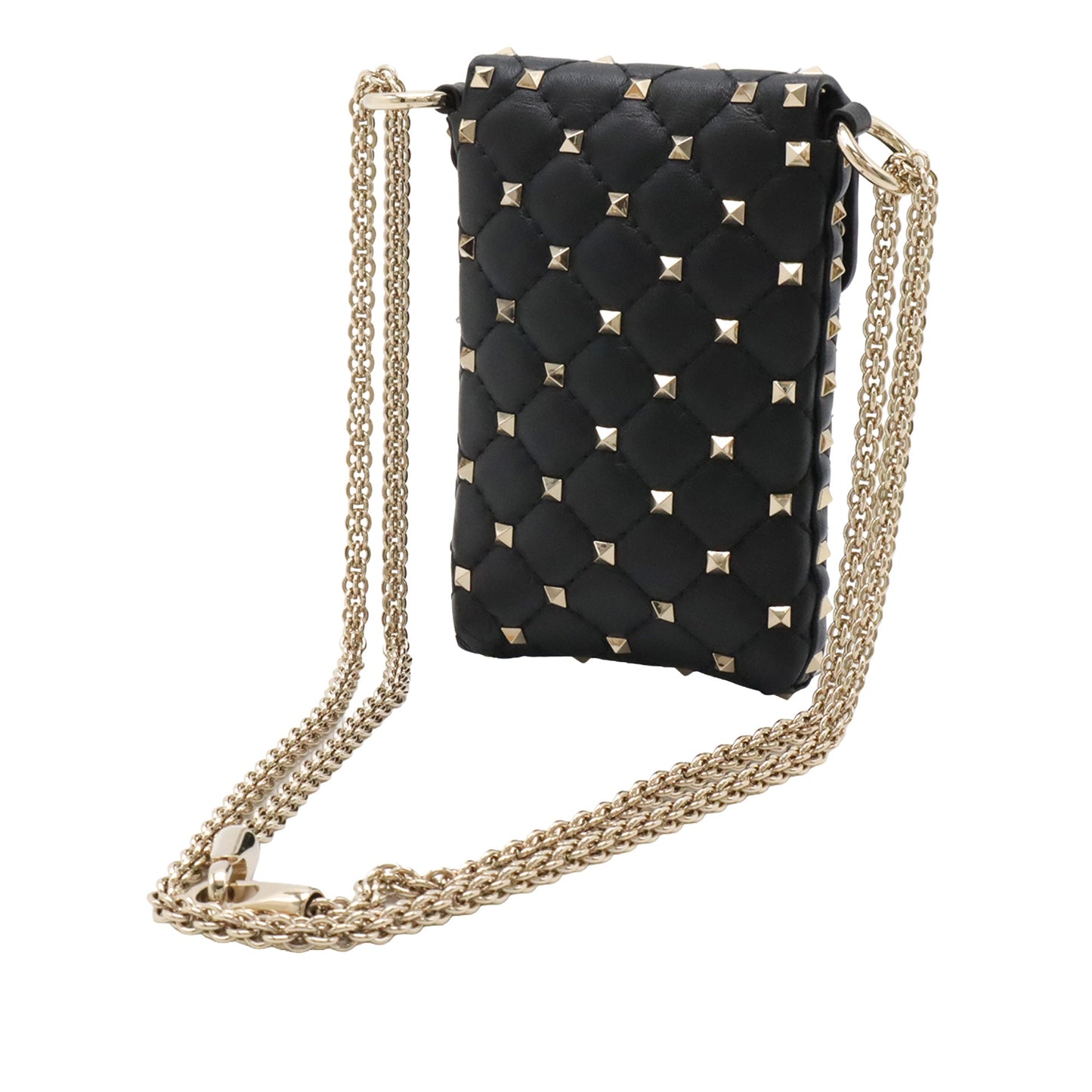 Valentino Lambskin Rockstud Spike Phone Case Crossbody