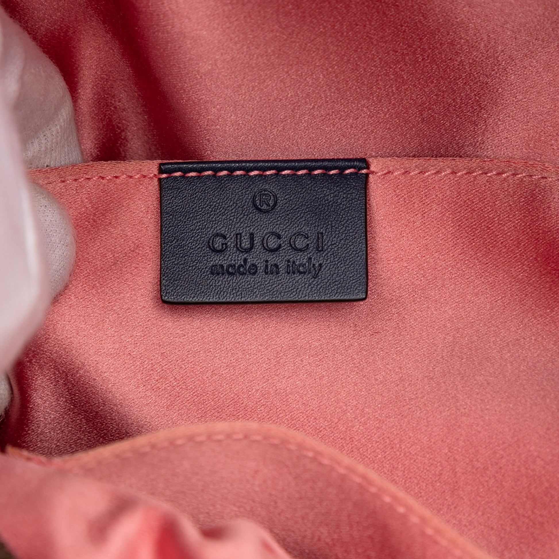 Gucci Small GG Marmont Pearl Studded Matelasse Denim Backpack