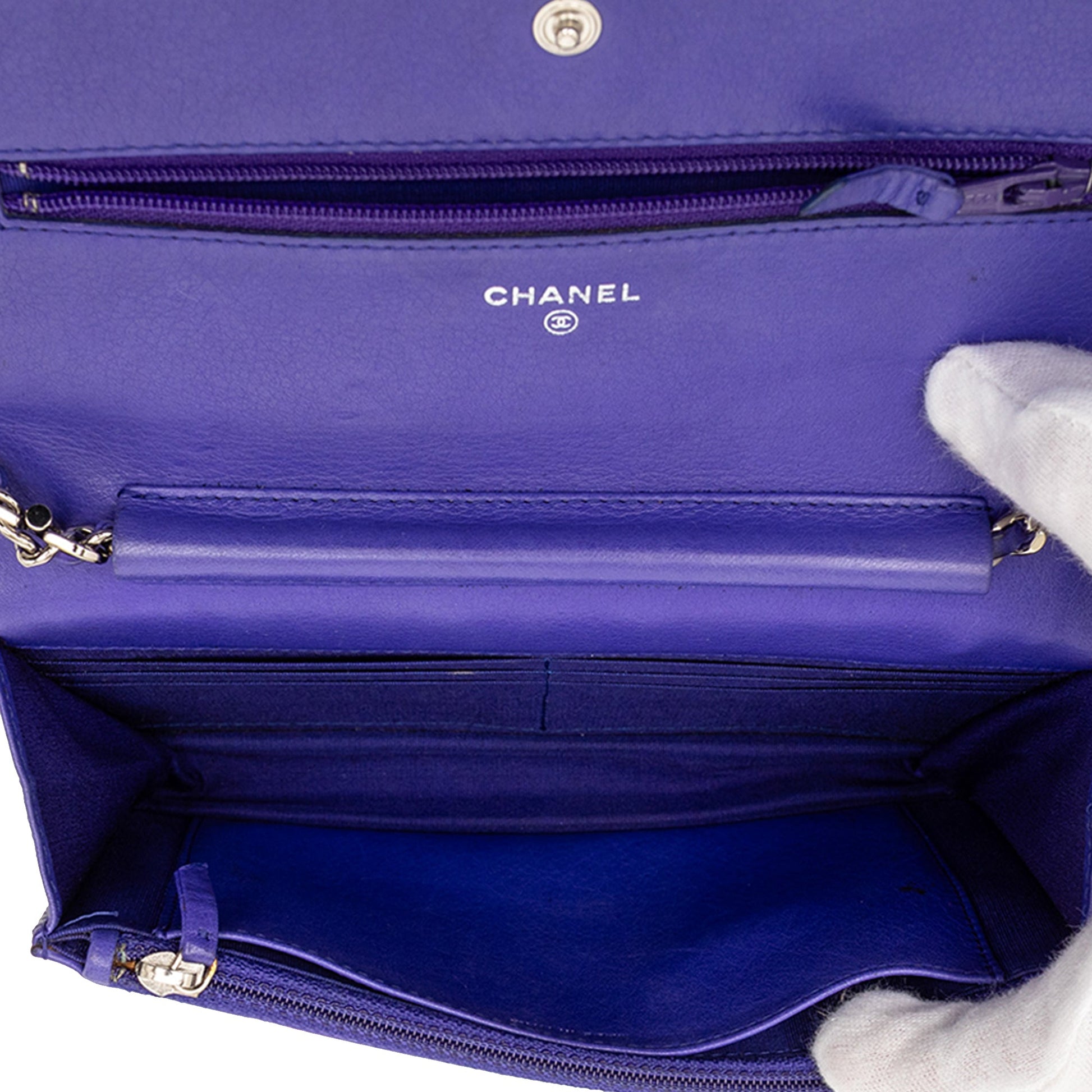 Chanel CC Quilted Calfskin Fancy Wallet On Chain
