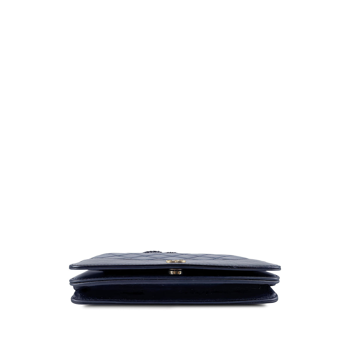 Chanel Bicolor Quilted Aged Calfskin Gabrielle Wallet On Chain — Blue