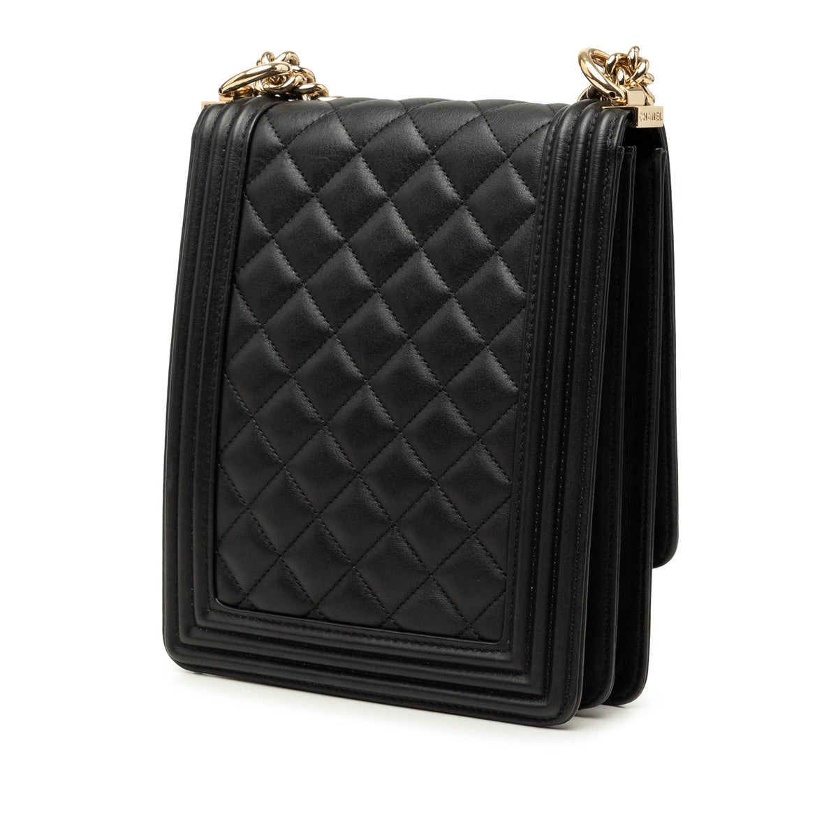 Chanel Quilted Lambskin North South Boy Flap