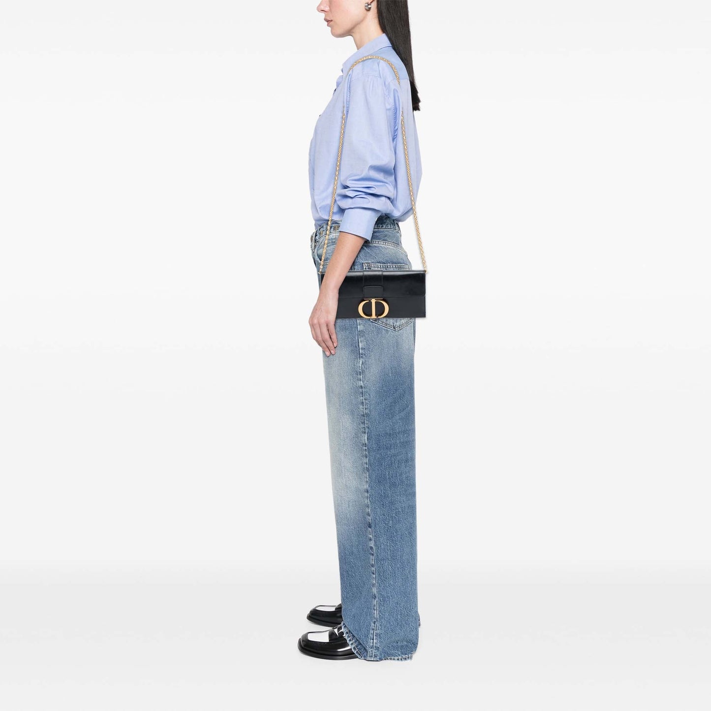 Dior Leather Montaigne 30 Clutch with Chain