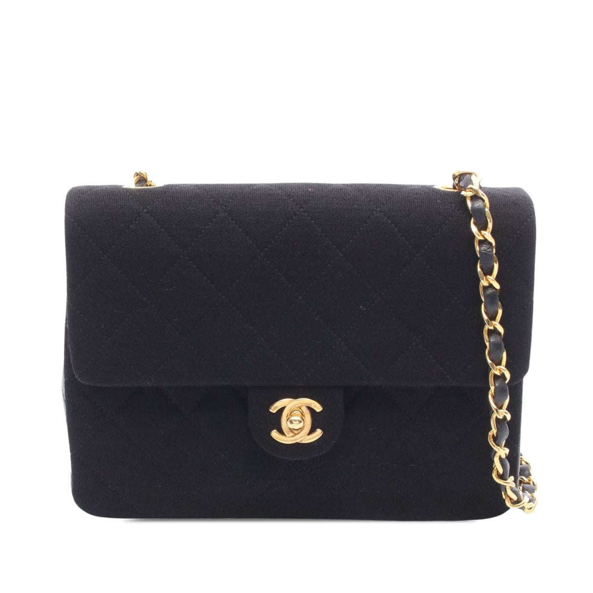 Chanel Mini Quilted Jersey and Lambskin Square Flap