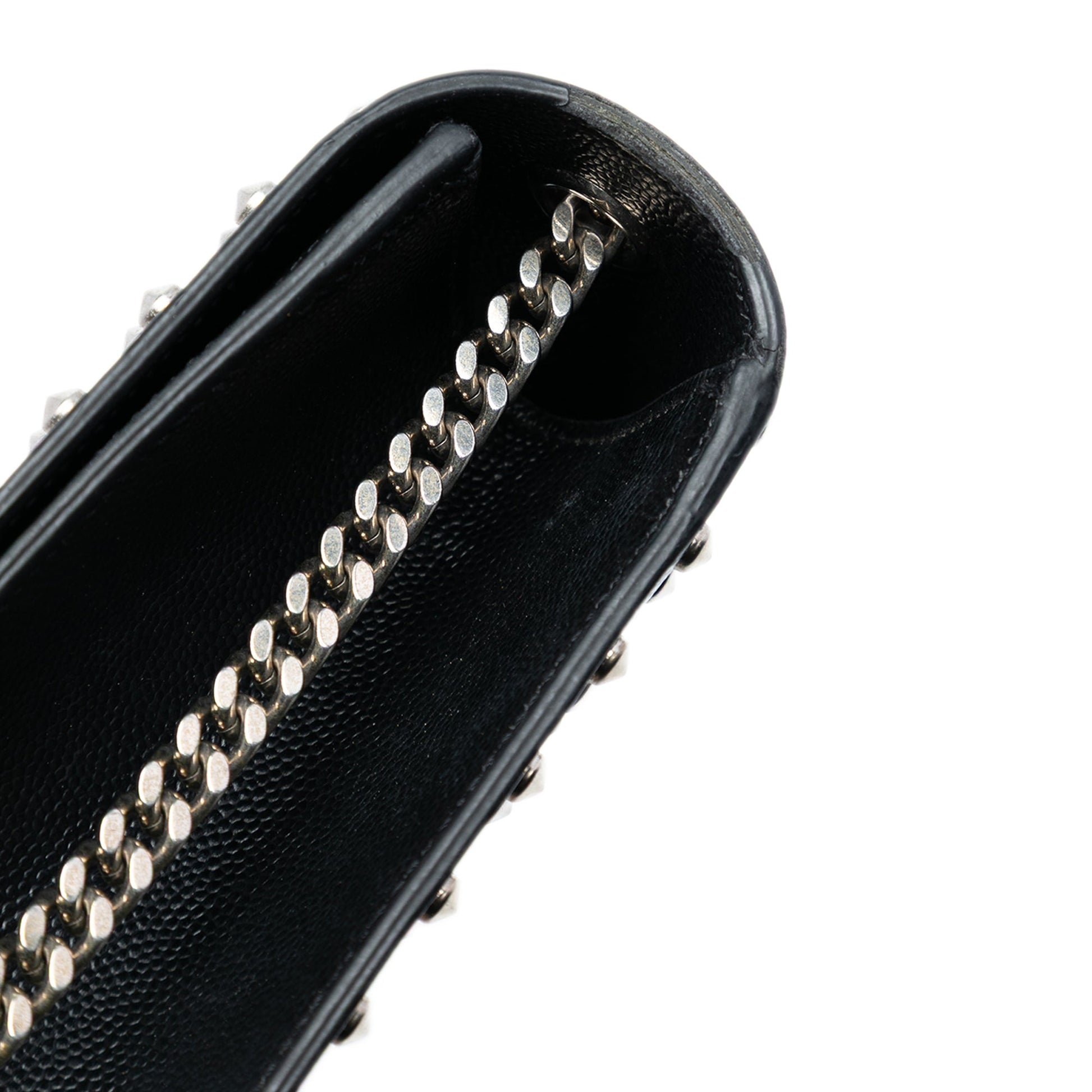 Saint Laurent Medium Grain De Poudre Studded Kate Crossbody