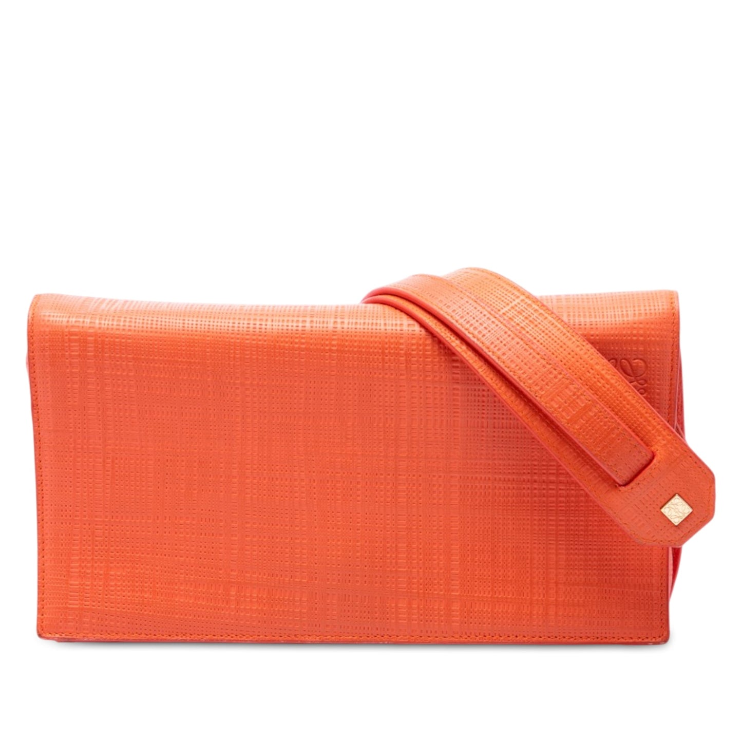 LOEWE Linen Embossed Calfskin Anagram Vega Crossbody