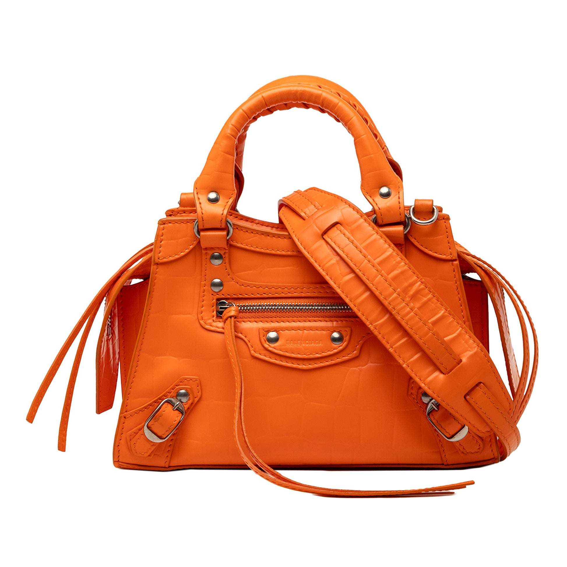 Balenciaga Mini Croc Embossed Calfskin Neo Classic City