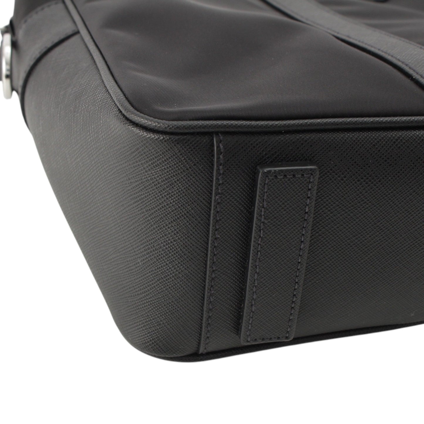 Prada Saffiano Trimmed Tessuto Business Bag