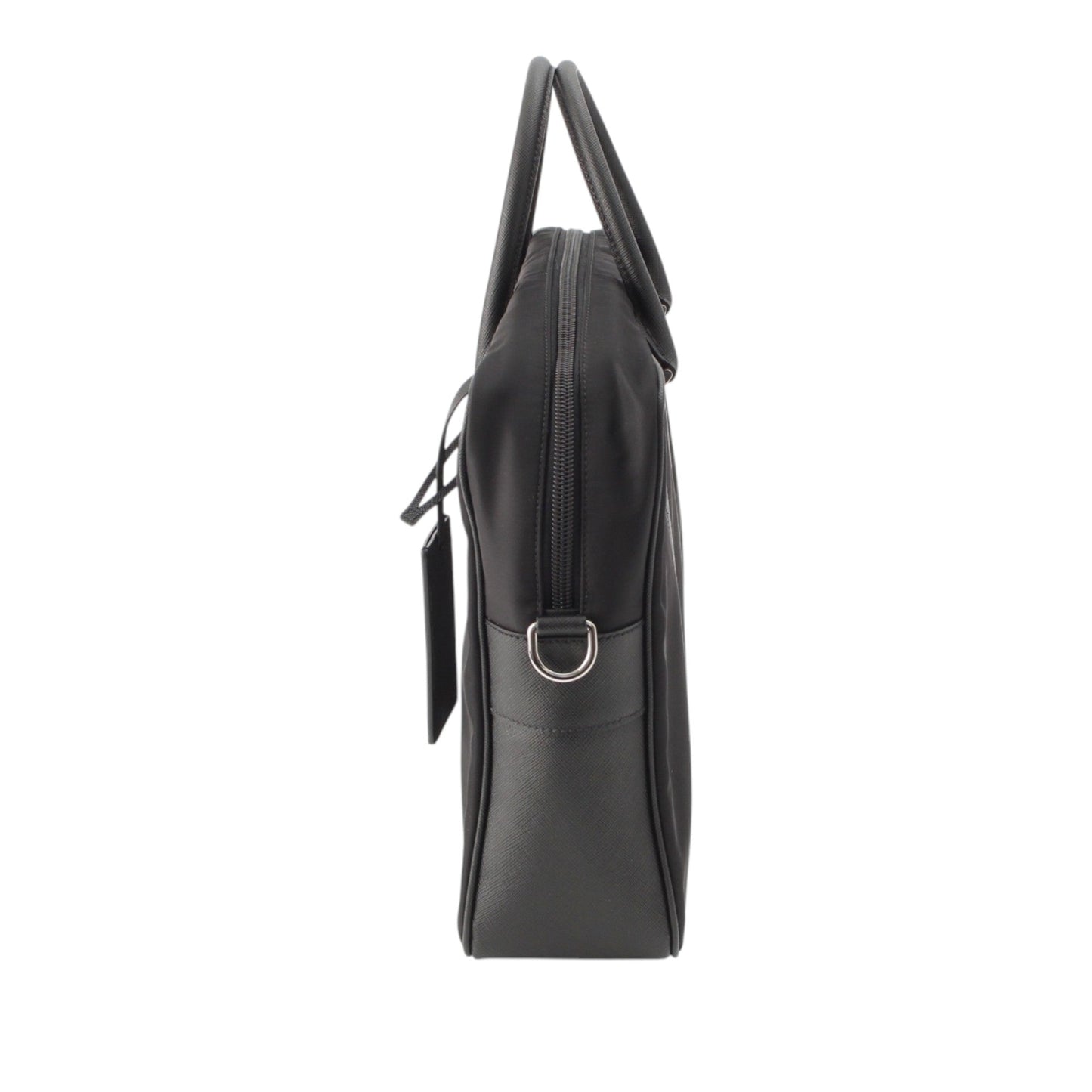 Prada Saffiano Trimmed Tessuto Business Bag