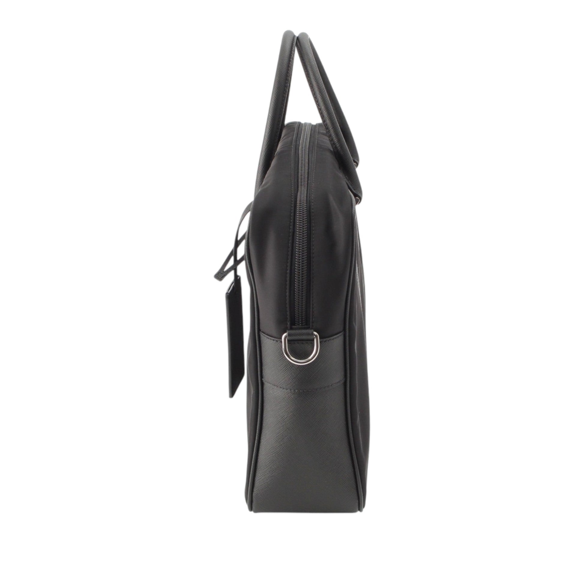 Prada Saffiano Trimmed Tessuto Business Bag