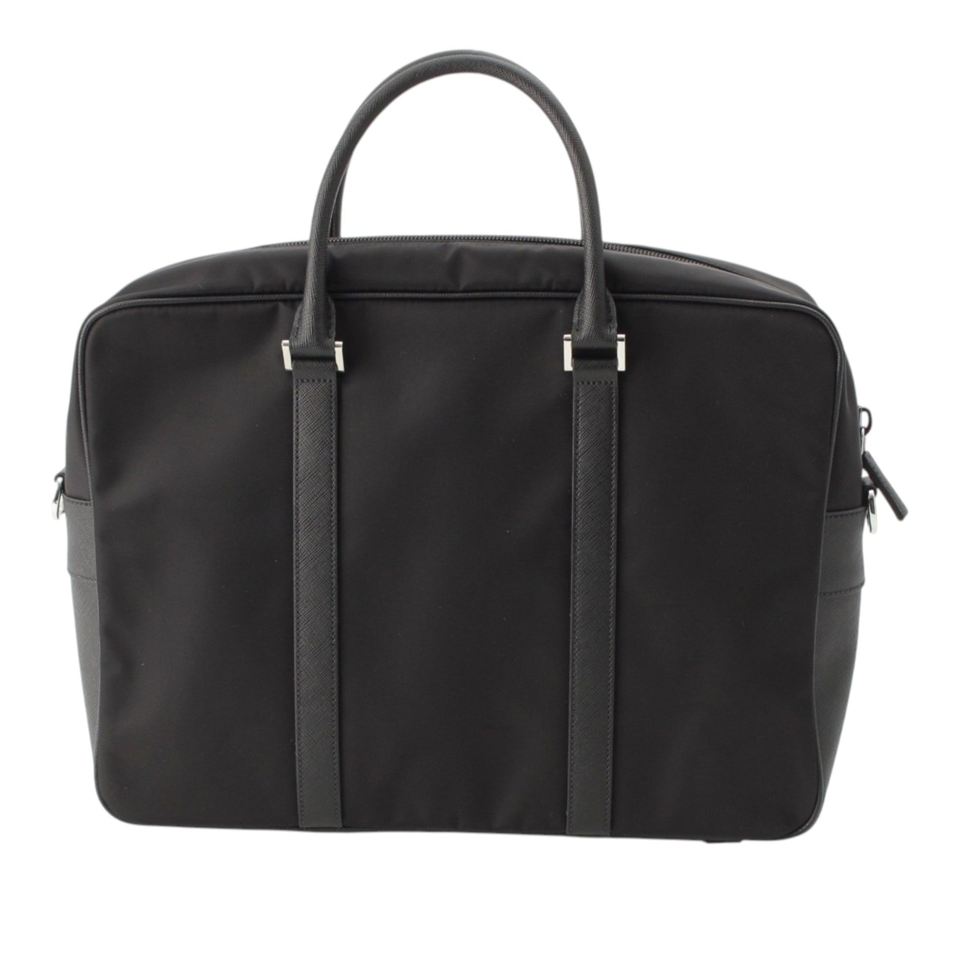 Prada Saffiano Trimmed Tessuto Business Bag